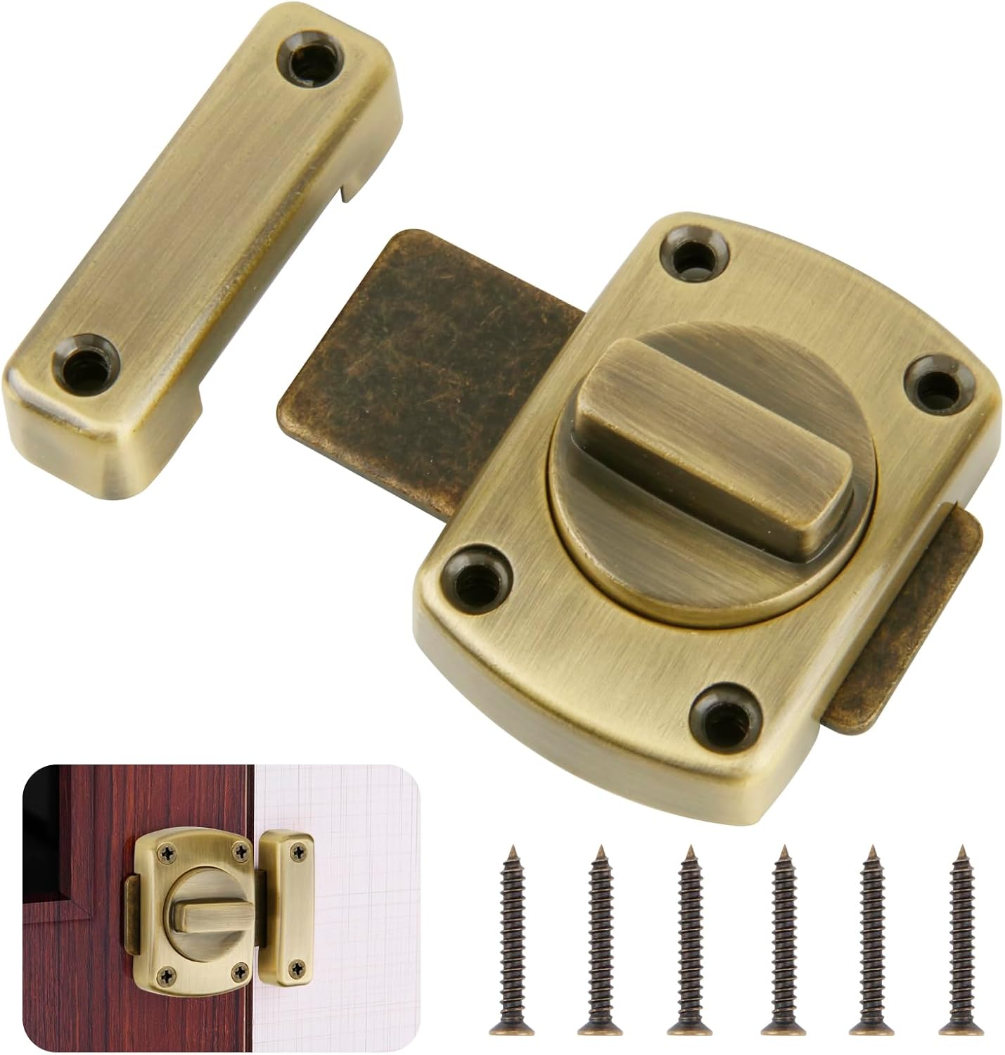 Verrou De Porte Avec Pêne De Sécurité, Serrure De Sécurité Contre Les Voleurs, Serrure De Porte Intérieure, Serrure Supplémentaire Pour Salle De Bain, Serrure De Porte En Alliage De Zinc