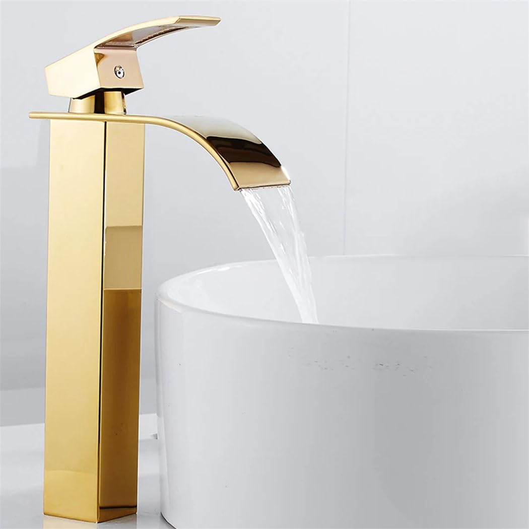 Robinet De Lavabo En Laiton, Robinet De Salle De Bain Rectangulaire, Robinet De Lavabo À Levier Unique, Wc Surélevé, Mélangeur D'Eau Chaude Et Froide