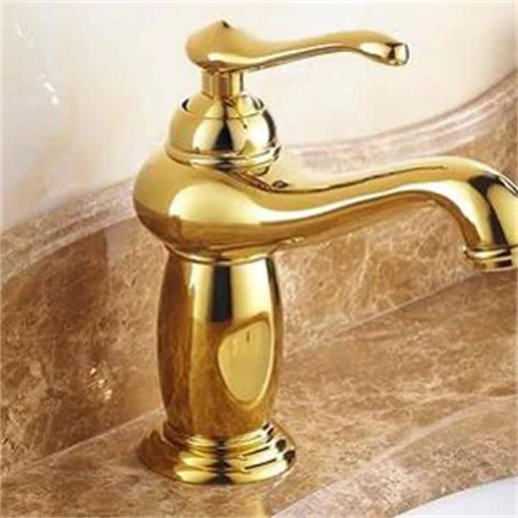 Robinet De Lavabo Doré, Couleur Dorée, Mélangeur En Laiton Avec Céramique