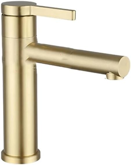 Robinet De Lavabo Doré, Mélangeur Pour Eau Chaude Et Froide, Robinet De Lavabo À Levier Unique À Monter Sur Le Plan De Travail, Robinetterie En Or Brossé