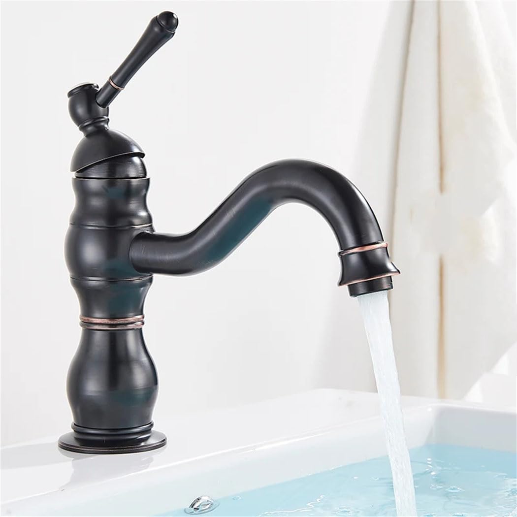 Robinet De Lavabo À Levier Unique Doré, Mélangeur Pour Eau Chaude Et Froide, Robinet De Lavabo, Robinet De Lavabo En Laiton Antique, Robinet De Lavabo Pivotant
