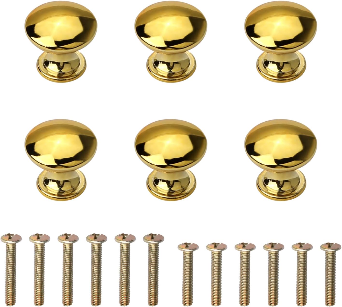 Set Nc Avec 6 Petits Boutons De Meuble Ronds En Forme De Champignon, Y Compris Des Vis Pour Armoires, Tiroirs Et Portes De Meubles, Montage À Un Trou, Alliage De Zinc
