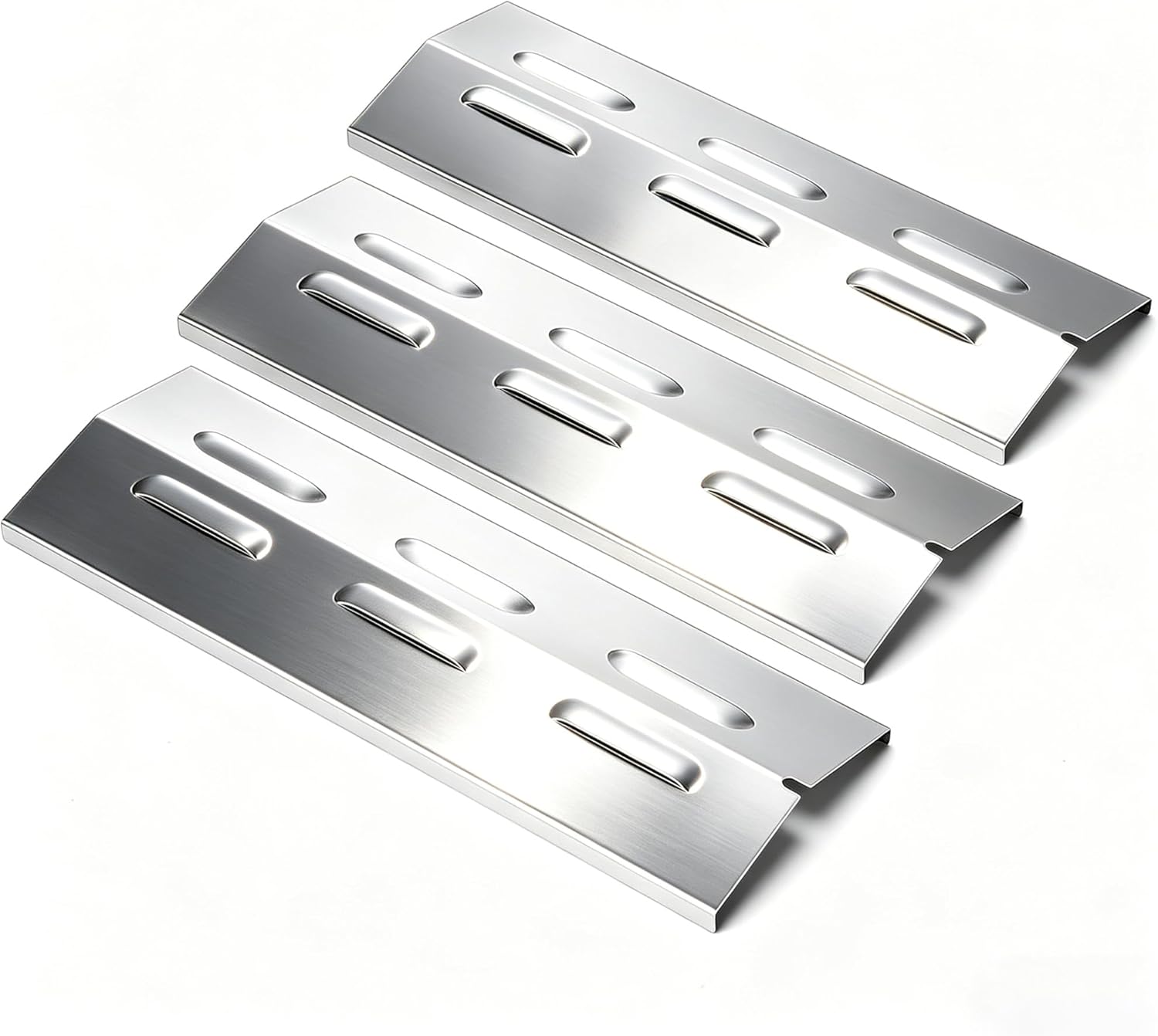 Ensemble De 3 Plaques Chauffantes Universelles En Acier Inoxydable Pour Enders Chicago 3, Enders Boston Pro 3k, Enders Boston 6 Kr Turbo, Tepro 3561, Barbecook Brahma 4.0 (36,5 X 12 Cm)