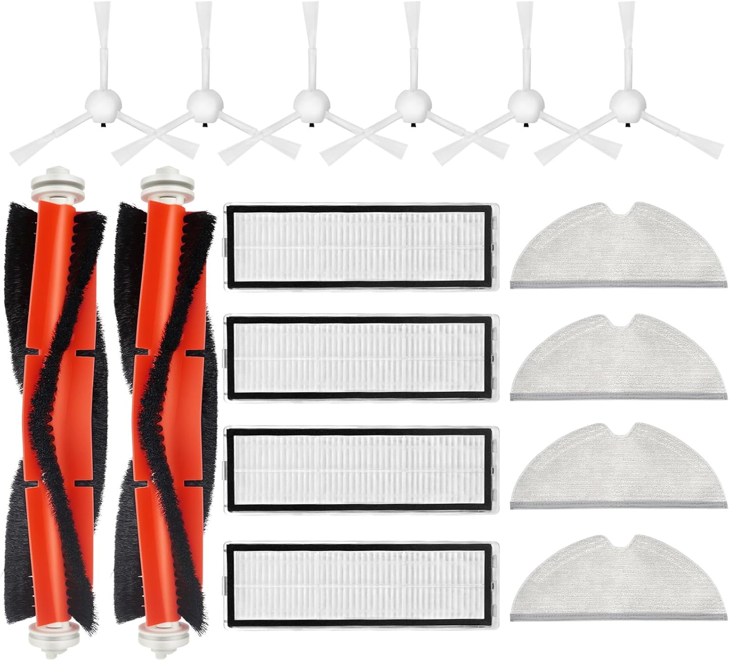Kit De Nettoyage Dreame F9 Pour Aspirateur Xiaomi Mijia 1c Stytj01zhm : 2 Brosses Rotatives, 6 Brosses Latérales, 4 Chiffons De Nettoyage, 4 Filtres