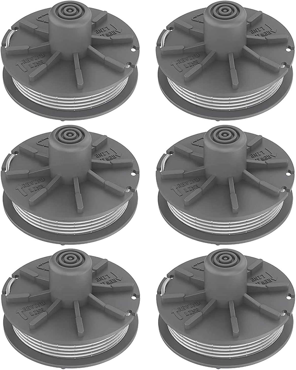 Lot De 6 Bobines De Fil De Coupe Pour Débroussailleuse Gardena 5307-20, Easycut 400 (réf. 8846), Easycut 400/25 (réf. 9807) Et Comfortcut450 (réf. 8847).