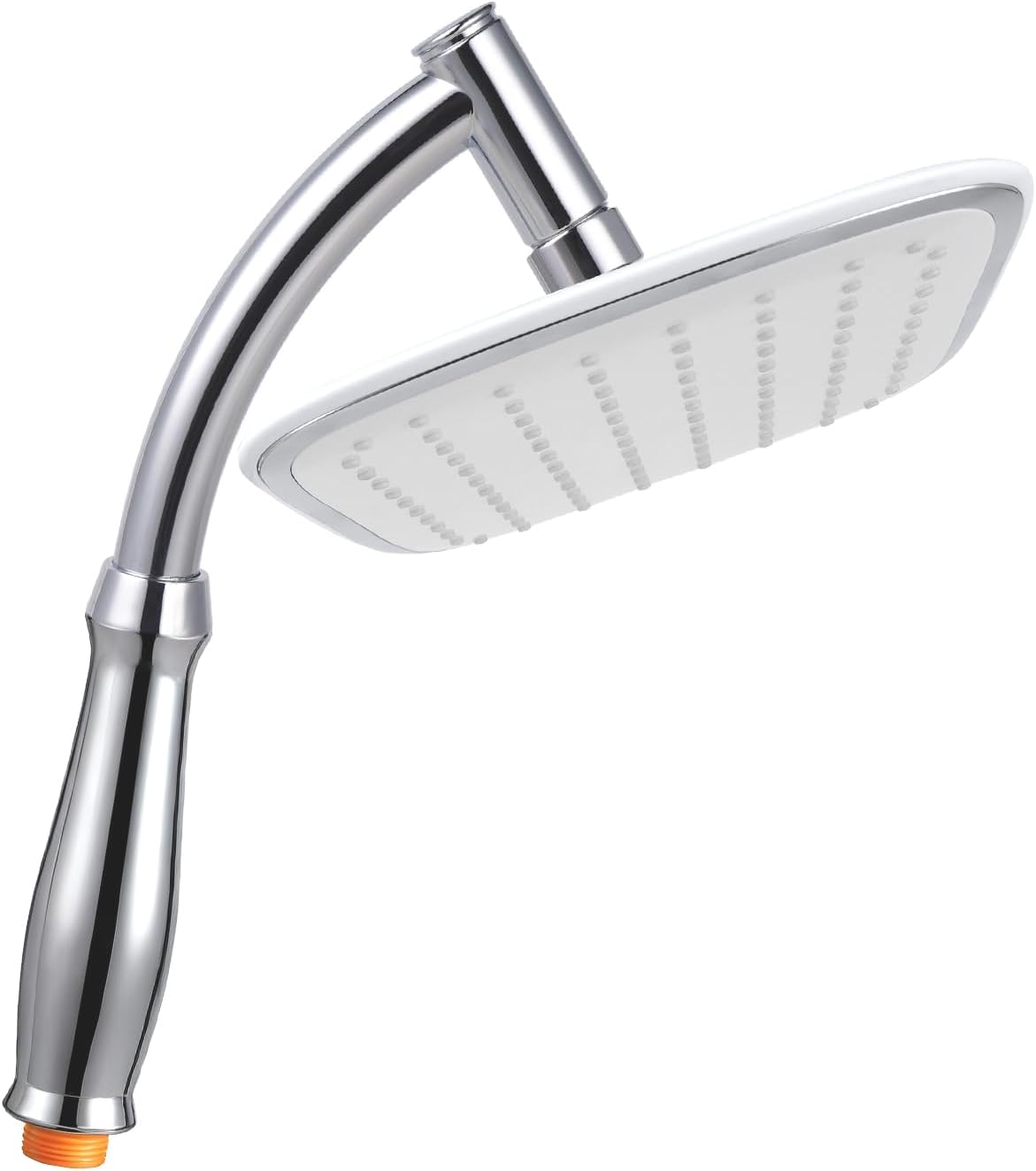 Douche Pluie Et Bras De Douche – Douche Haute Pression Avec Bras D'Extension Chromé – Douche À Effet Pluie Universelle G1/2, 25,4 X 20,3 Cm Carrée