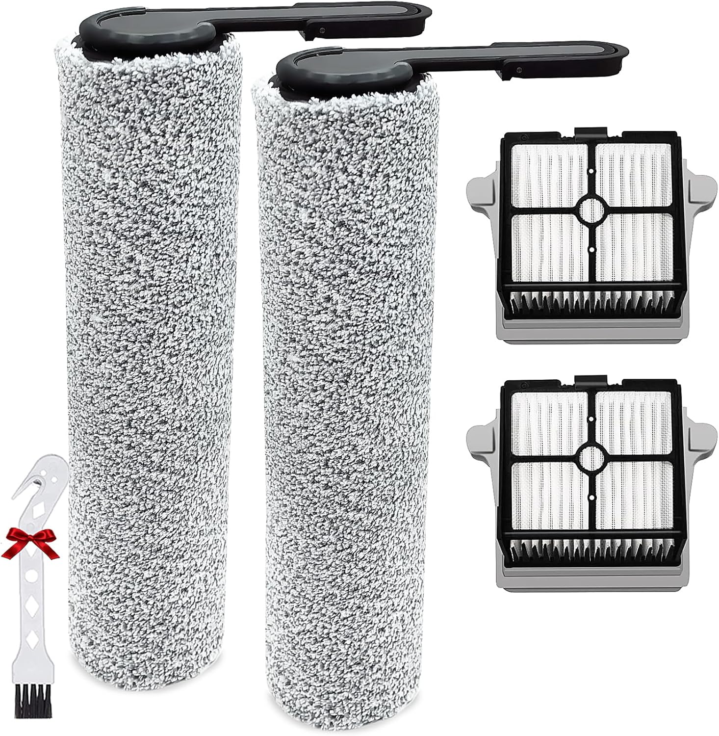 Accessoires Pour Tineco Floor One S7 Combo, S7 Flashdry Et Switch S7. Pièces Détachées Pour Aspirateurs Eau Et Poussière : 2 Brosses Rotatives + 2 Filtres Hepa + 1 Brosse