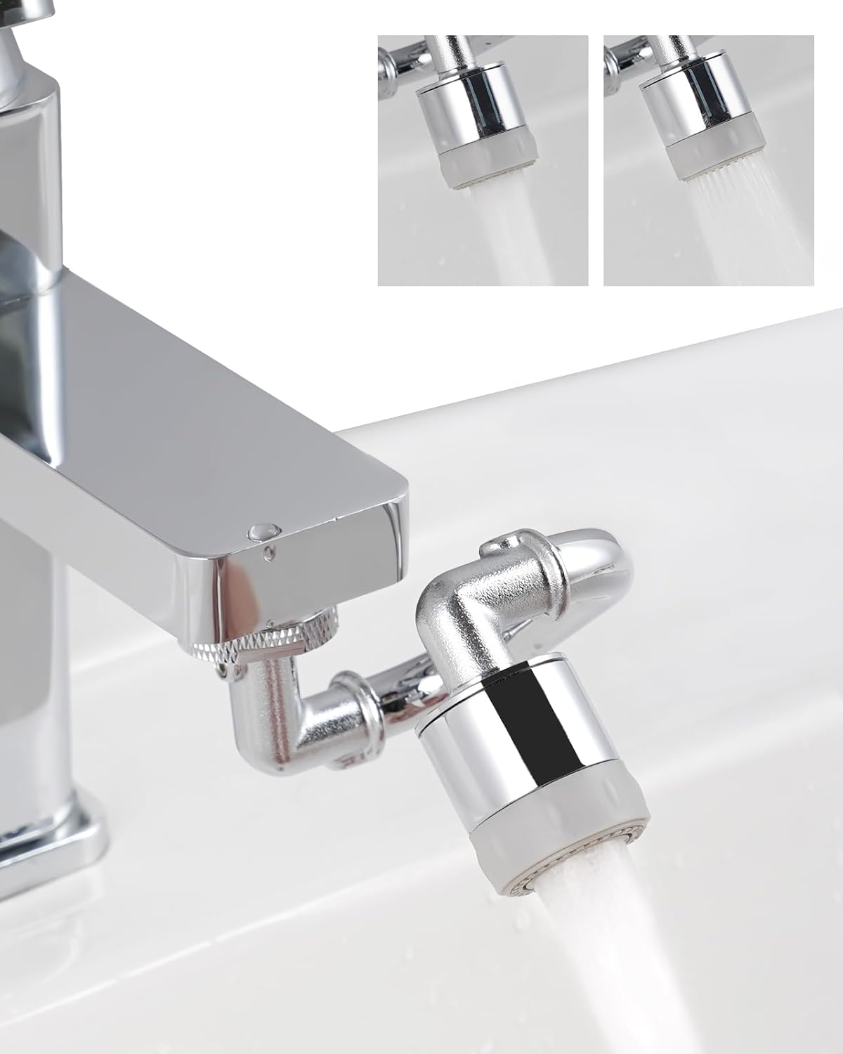 Régulateur De Jet Pivotant À 1080° Pour Robinet, Régulateur De Jet D'Évier Avec 2 Types De Jets D'Eau, Robinet Extensible Multifonctionnel Pivotant À 1080°, Insert De Filtre Universel Pour Robinet, Fi