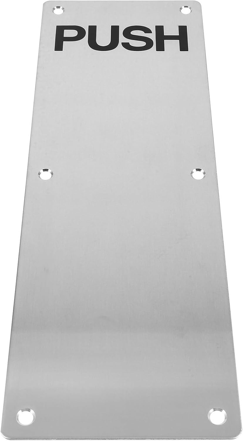 Plaque De Pression En Acier Inoxydable 304, Argentée Et Conviviale, Avec Un Design Élégant Pour Les Portes Coupe-feu Et En Composite, Protégeant Les Intérieurs.