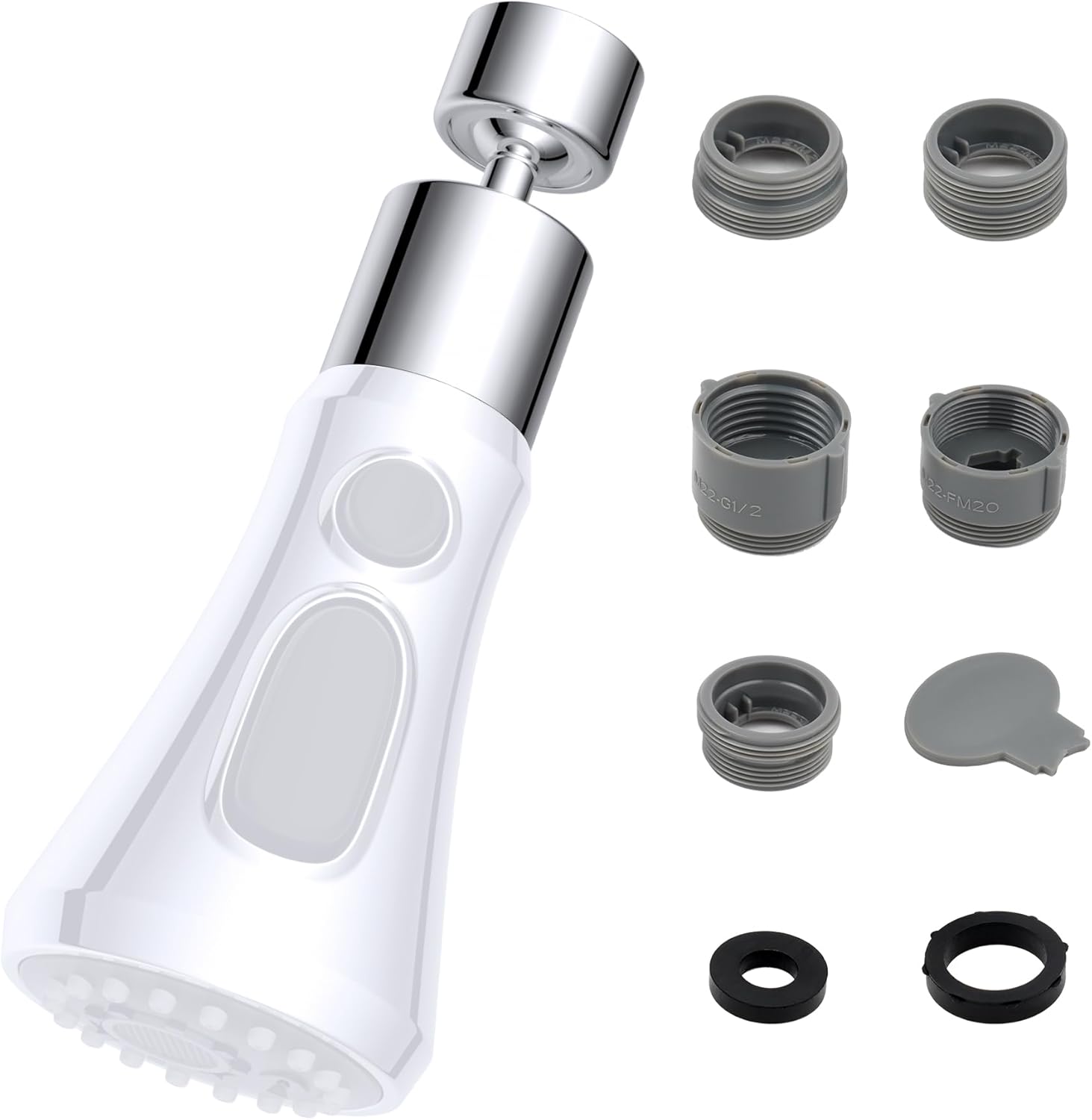 Adaptateur De Robinet Fm22-g1/2 Pour Robinet De Cuisine Avec 5 Adaptateurs En Plastique, Adaptateur De Robinet Européen/britannique