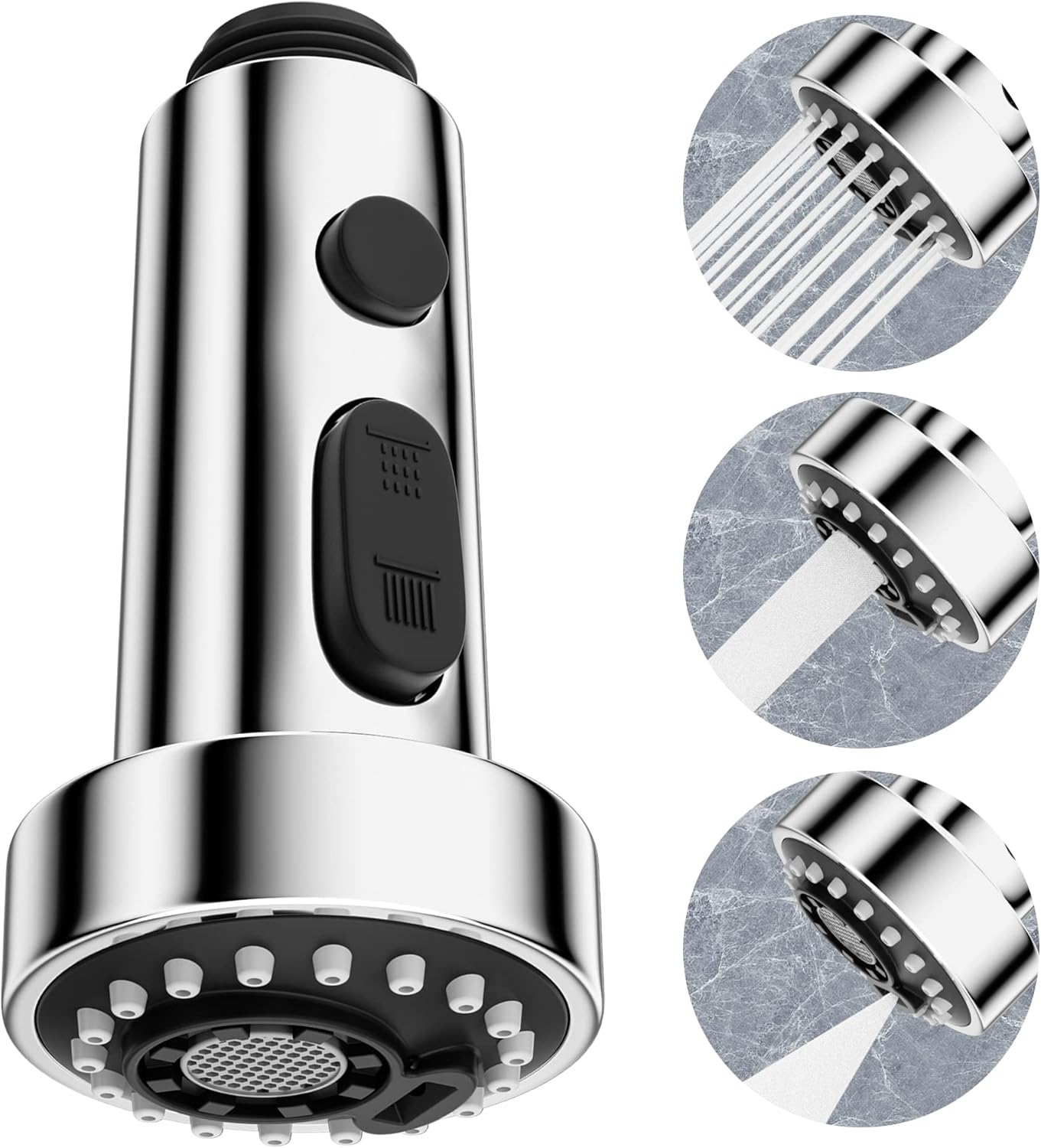 Robinet De Cuisine De Remplacement Avec 3 Modes, Douchette Extensible Pour Mélangeurs De Cuisine Universels G1/2, Robinet De Cuisine Pivotant À 360°, Douchette De Remplacement Pour Éviers De Cuisine A