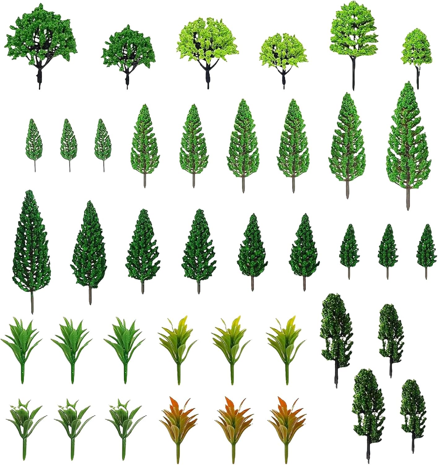 40 Modèles D'Arbres Miniatures (3,5–11 Cm), Modèles D'Arbres Miniatures En Plastique, Arbres De Diorama Pour Paysages Diy Et Tables De Sable