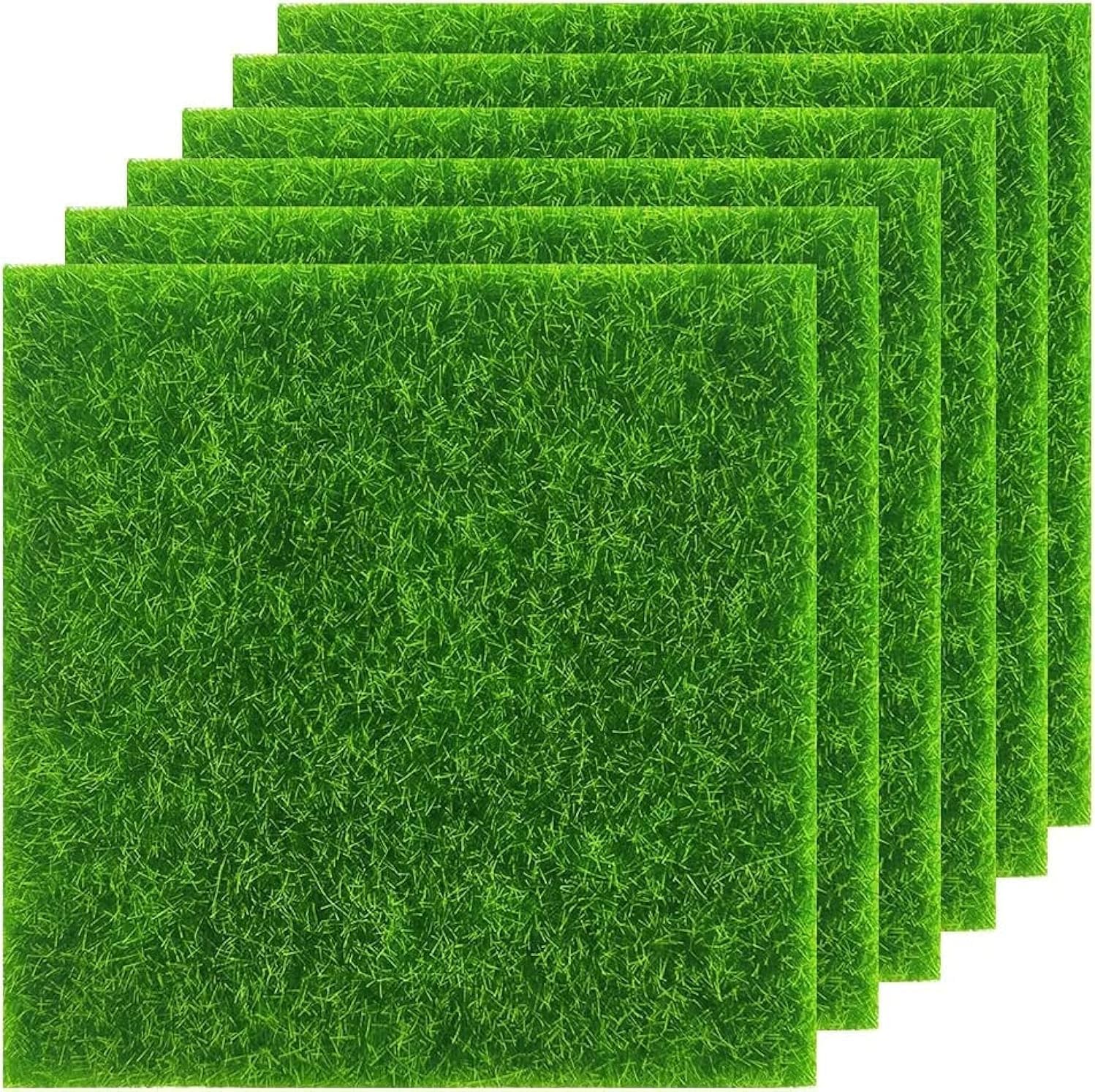 Mousse De Jardin Miniature, 6 Pièces De Gazon Artificiel, Gazon Synthétique, Mousse De Gazon Synthétique Pour Travaux Manuels, Décoration De Maison De Poupée (vert)