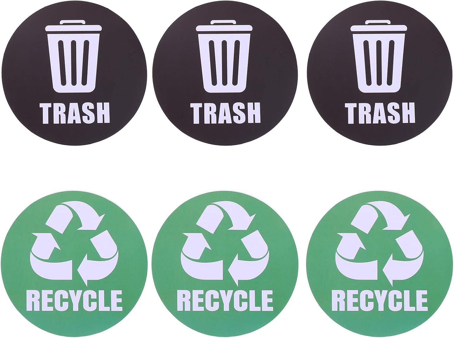 Ensemble De 6 Autocollants En Pvc Imperméables Pour Le Tri Des Déchets, Étiquettes De Recyclage Polyvalentes Pour La Maison Et L'Hôtel, Faciles À Appliquer