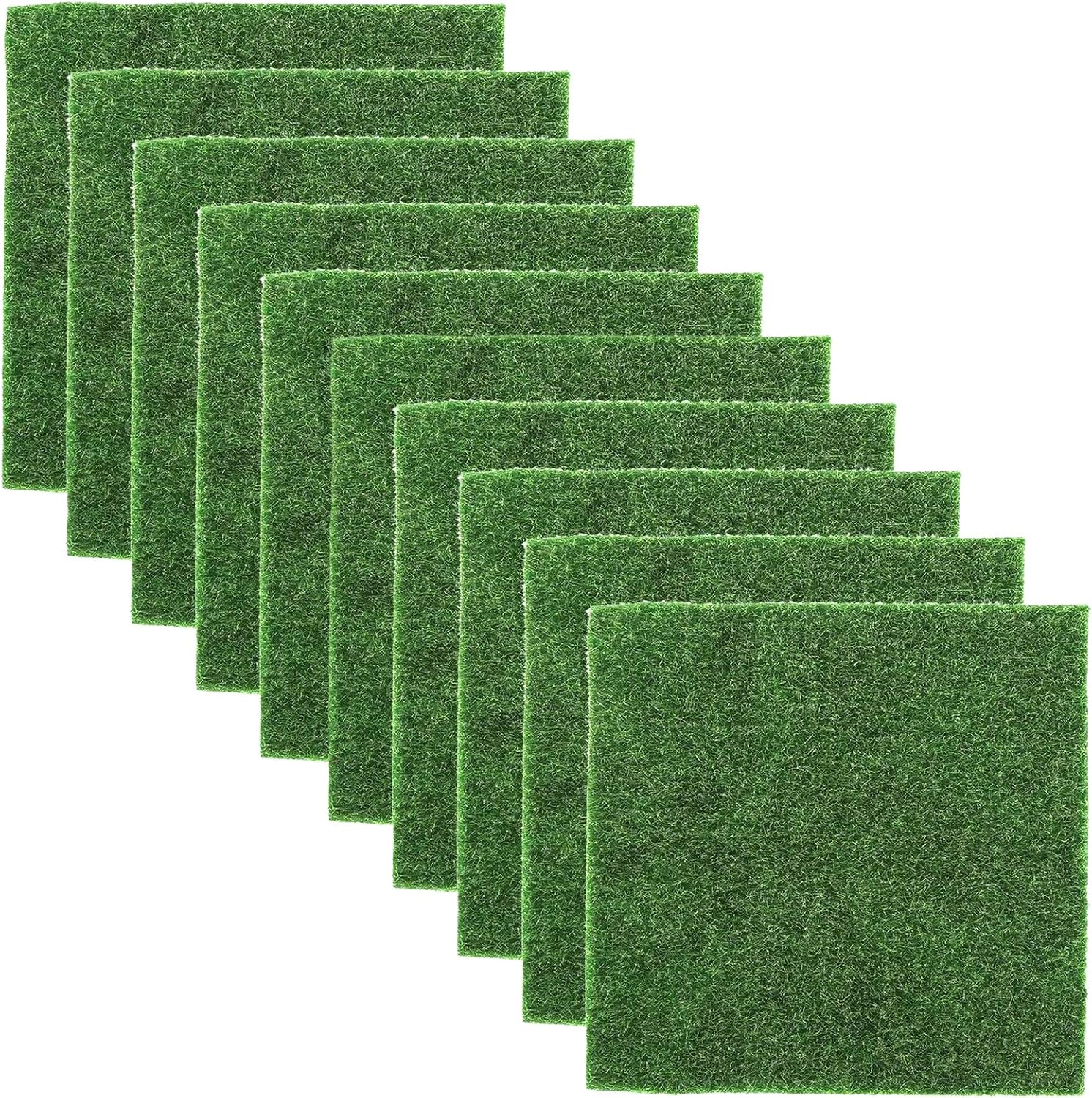 10 Morceaux De Gazon Artificiel Miniature En Mousse, Tapis De Gazon Vert Artificiel De 15 X 15 Cm, Gazon Miniature Artificiel Réaliste Et Réutilisable Pour Le Jardin, Pour La Décoration Et Les Loisirs