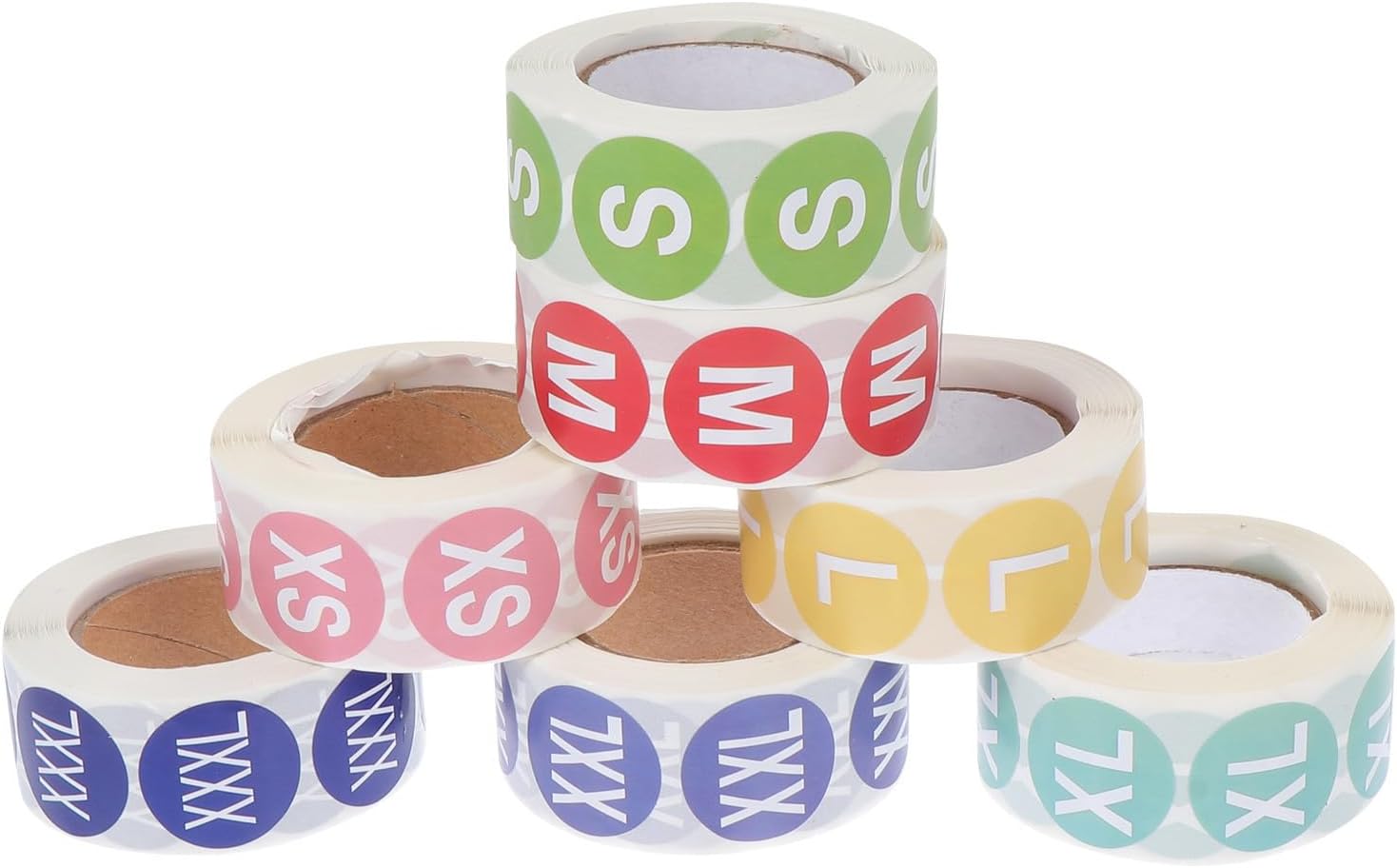 Étiquettes Rondes En Papier, 7 Rouleaux, Autocollantes, Design Simple, Bien Lisibles, Pour Magasins De Vêtements Et Usines