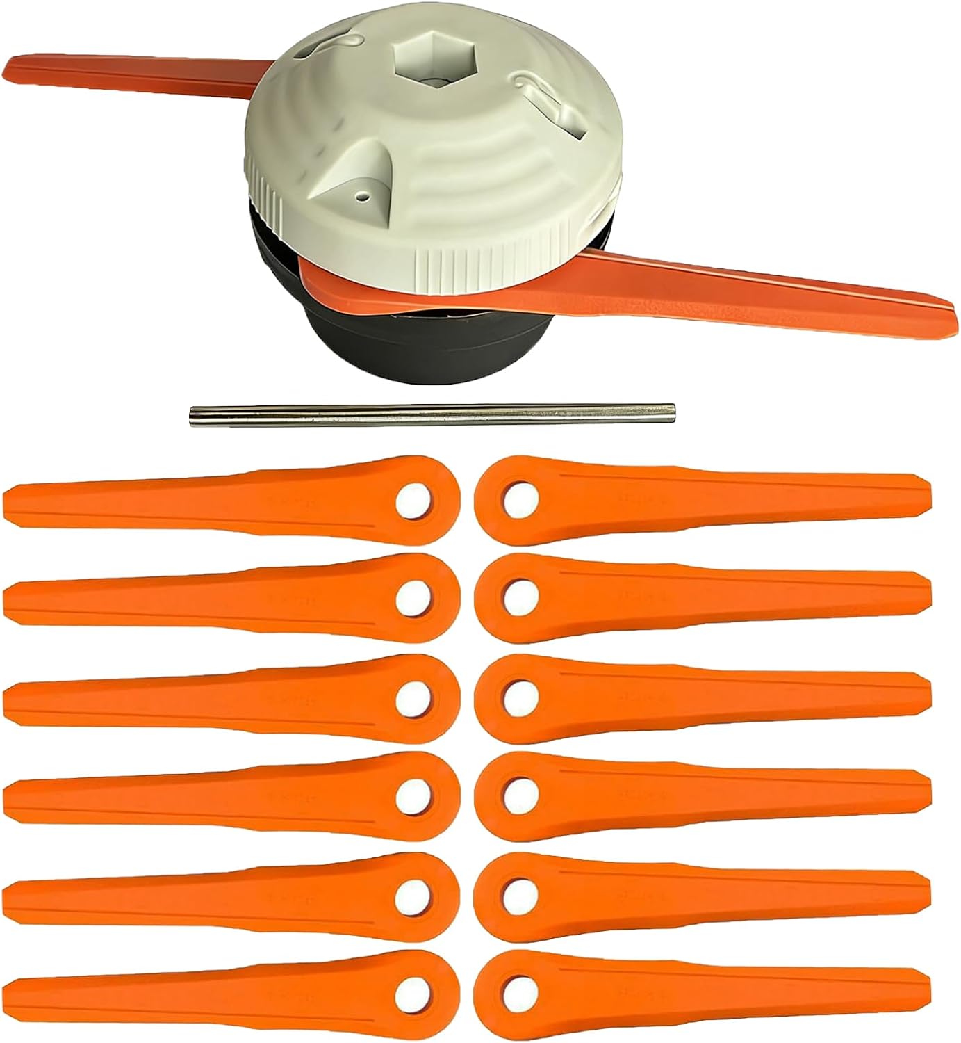 Tête De Coupe Polycut 6-2 (4006-710-2137) Avec 12 Lames Et Tige De Montage, Compatible Avec Les Modèles Stihl Fs38, Fs40, Fs45, Fs50, Fsa60 Et Fsa86, Système De Coupe À Double Lame Pour Pelouse Et Jar