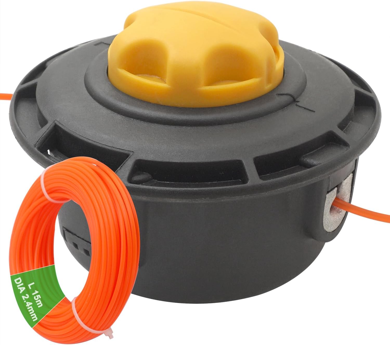 Bobine De Rechange Universelle Pour Fil De Coupe-bordures M10 X 1,25 Pour Débroussailleuses À Gaucher, Avec 15 M De Fil Et Un Diamètre De 2,4 Mm, Insertion Facile