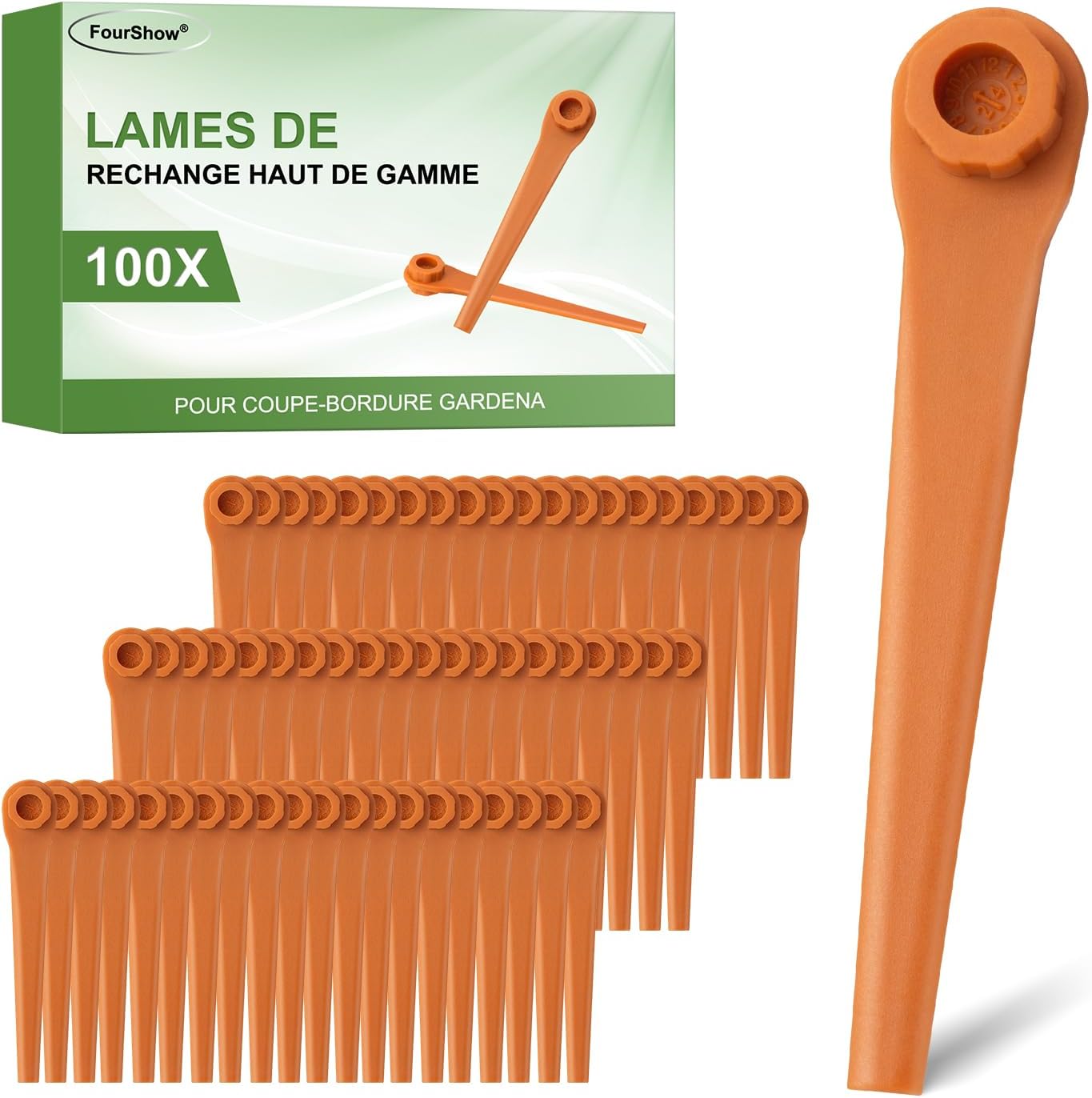 Lot De 100 Lames De Rechange Pa6 Rotorcut, Compatibles Avec Le Coupe-bordures Sans Fil Gardena, Lames En Plastique Pour Coupe-bordures Sans Fil Gardena