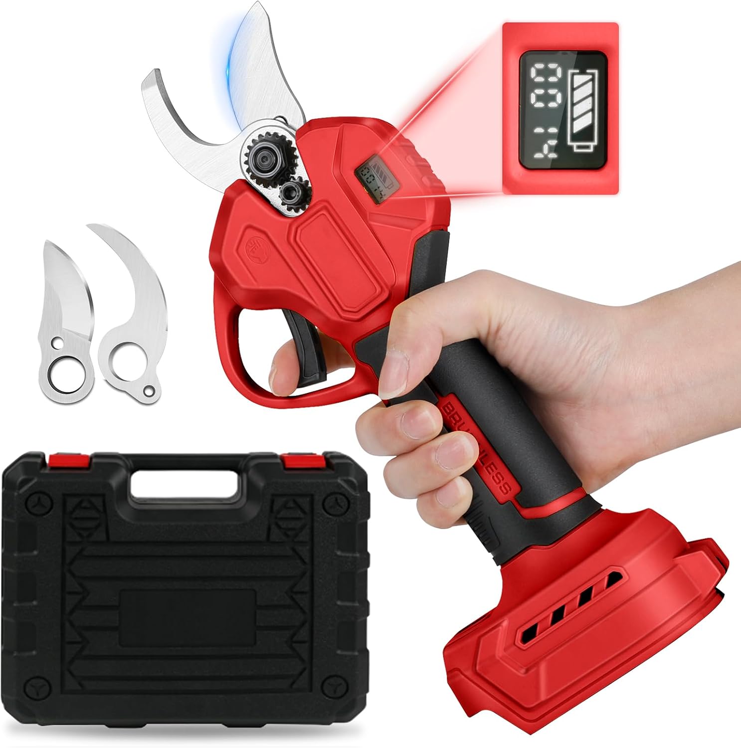 Sécateur Sans Fil 45 Mm Pour Milwaukee 18 V (batterie Non Incluse), Moteur Sans Balais, Scie Électrique Sans Fil, Sécateur, Sécateur Avec Écran Lcd, Taille Des Arbres Fruitiers