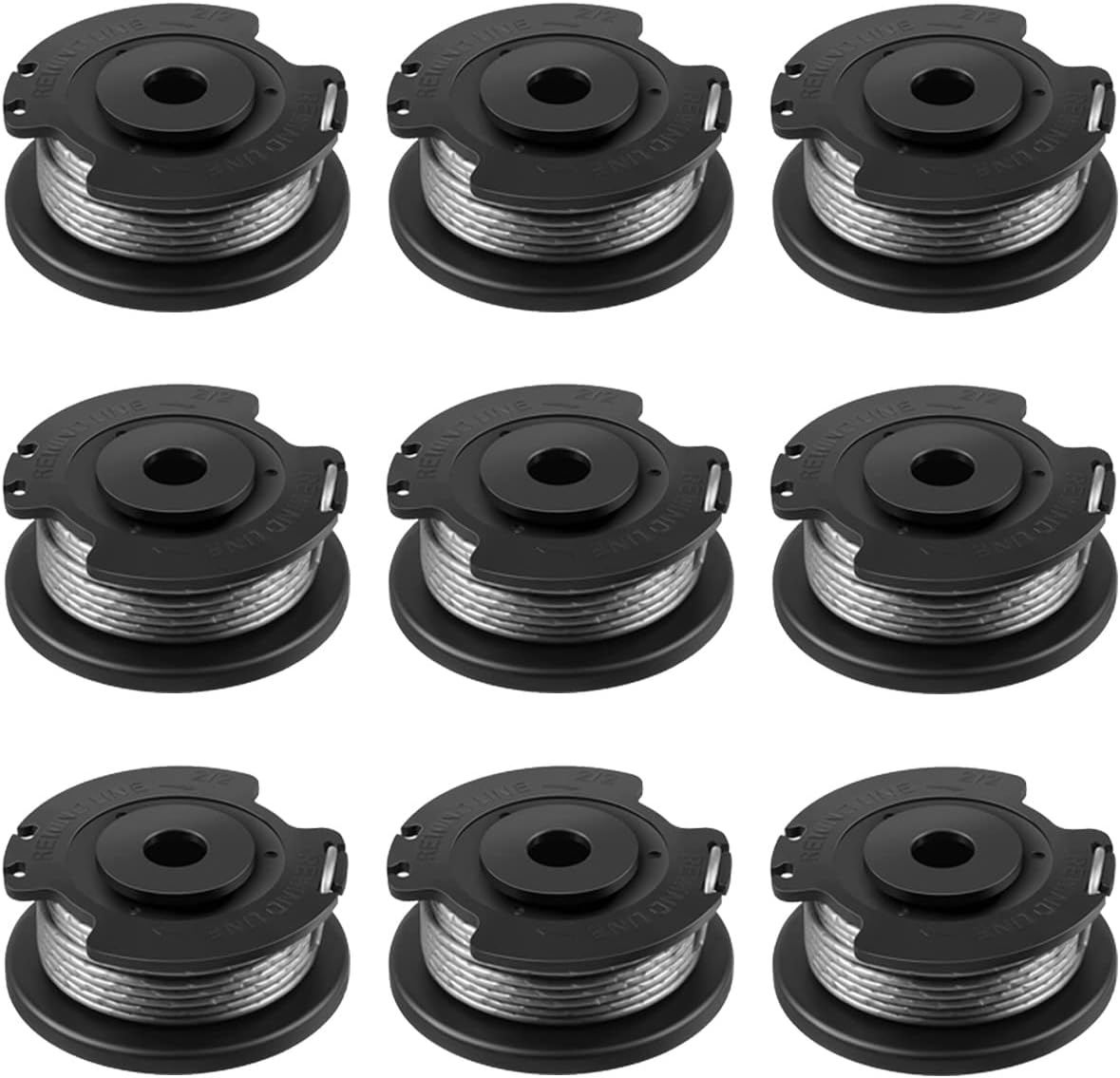 Lot De 9 Bobines Et Fil De Rechange Pour Débroussailleuses Bosch Easygrasscut 18, 23, 26, 18-230, 18-260 Et 18-26