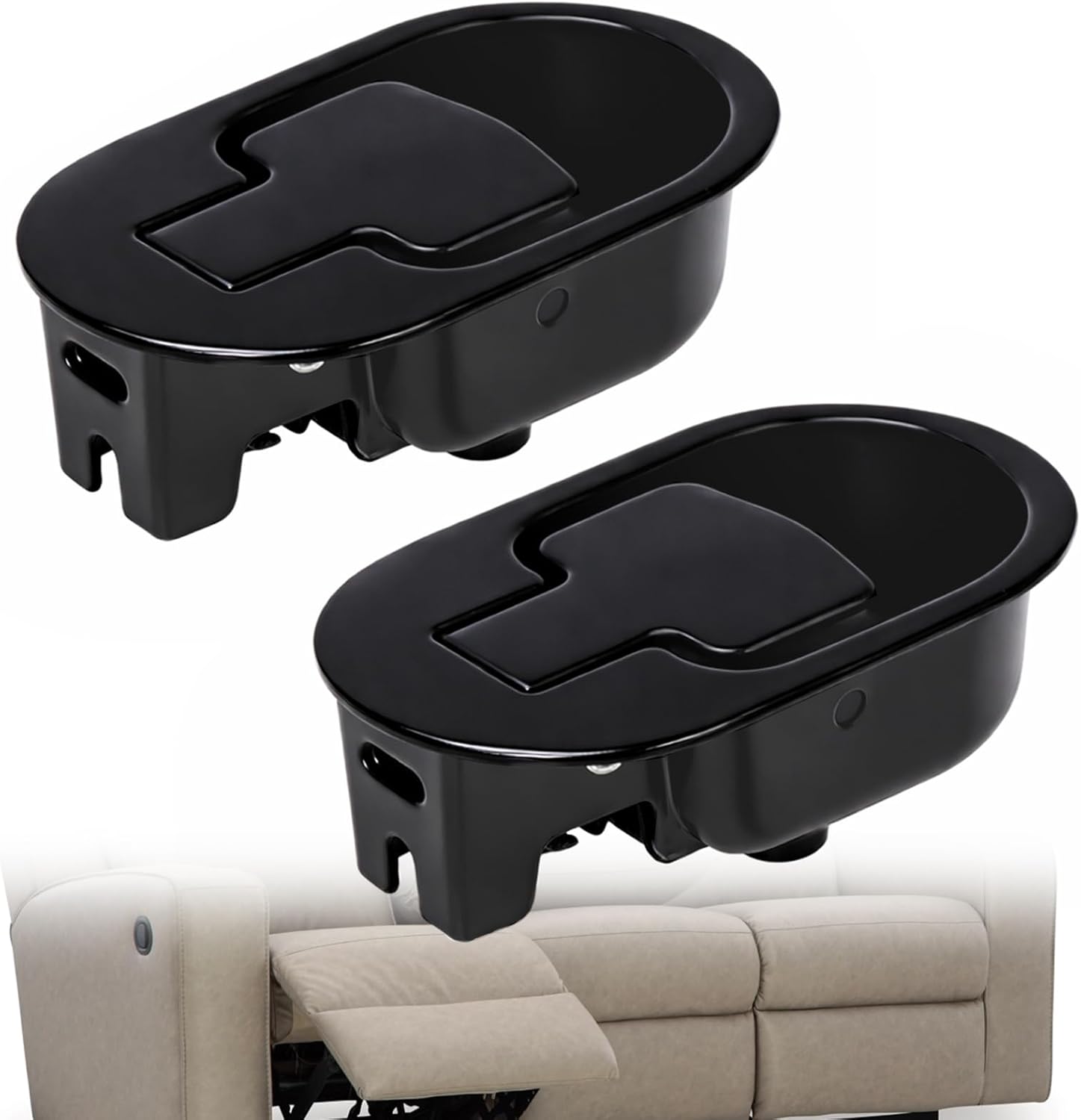 Levier Pour Fauteuils Inclinables Et Canapés, Poignée En Métal Aluminium Noir Massif Sans Câble (2 Pièces)