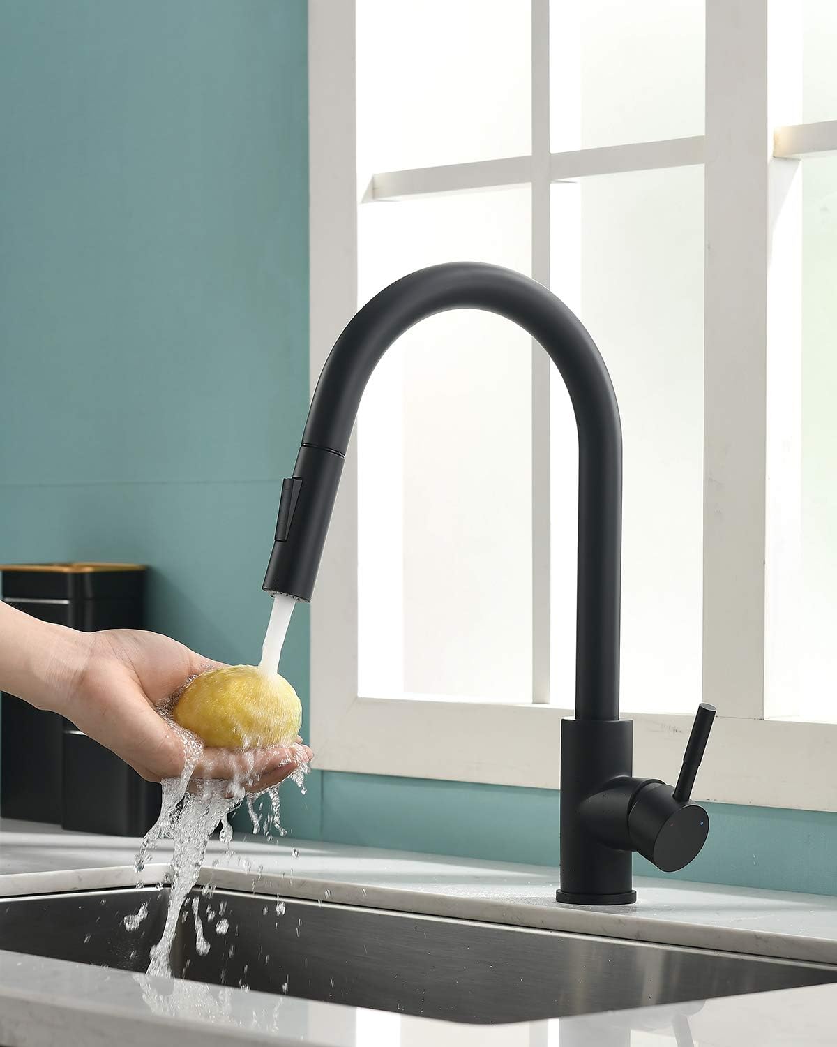Robinet De Cuisine – Noir – Avec Douchette Extractible – Pivotant À 360° – Pour La Cuisine