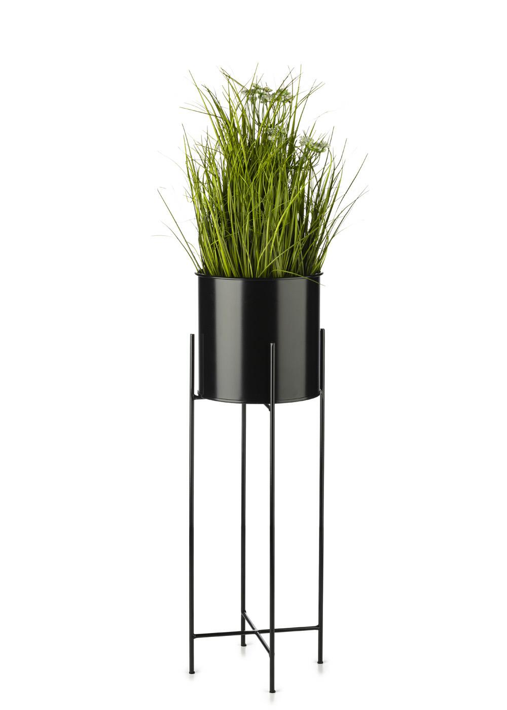 Blumenständer Mit Deckel, 75 Cm, Schwarz