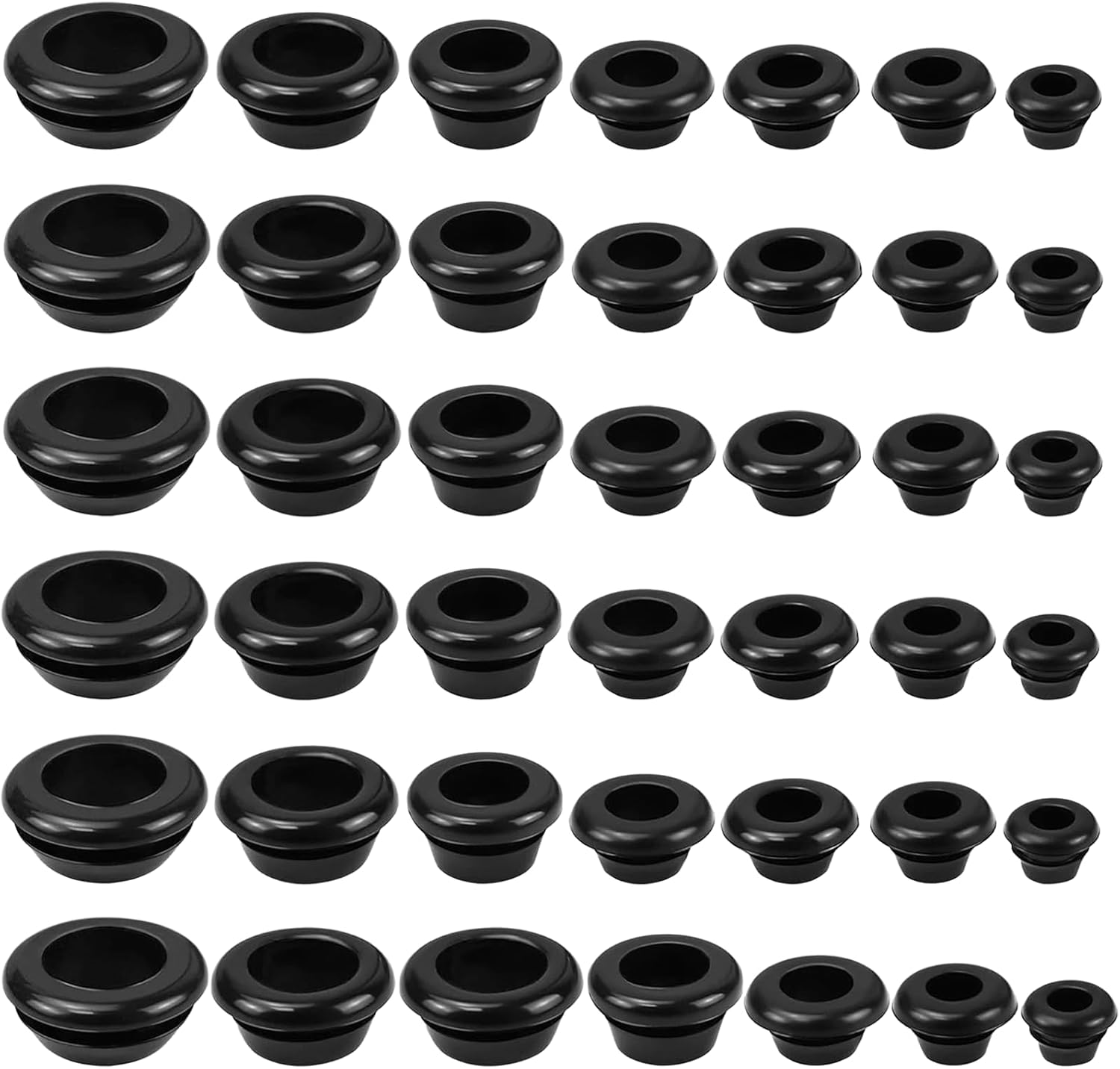 100 Pièces De Passe-fils En Caoutchouc Étanches, Noires, 10 Tailles (3 Mm, 4 Mm, 5 Mm, 6 Mm, 7 Mm, 8 Mm, 10 Mm, 12 Mm, 14 Mm, 16 Mm) Pour Protéger Les Fils Et Câbles