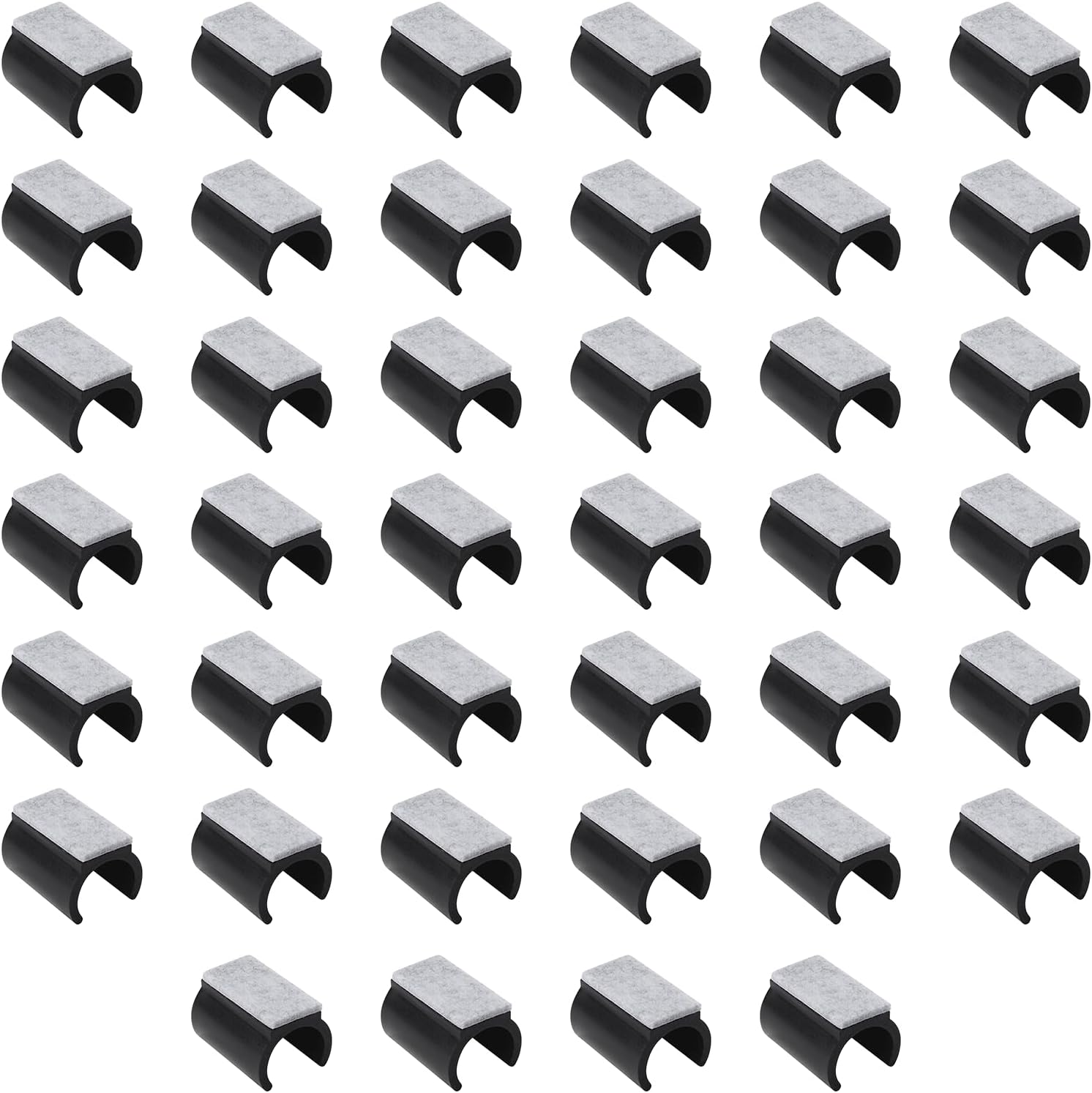 40 Pièces De Patins De Chaise En Forme De U, Coussins De Chaise En Plastique De 25 Mm Avec Patins En Feutre, Protecteurs De Sol En Forme De U Pour Chaises À Bascule, Protecteurs De Meubles