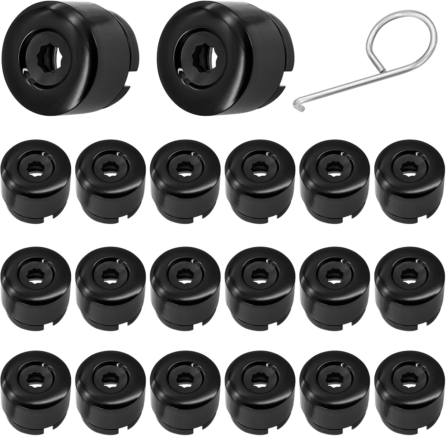 20 Capuchons De Boulons De Roue, Compatibles Avec Vw Touareg T5 T6, Capuchons De Protection Pour Boulons De Roue Avec Outils De Distance, Couverture De Noix De Boulons (noir)