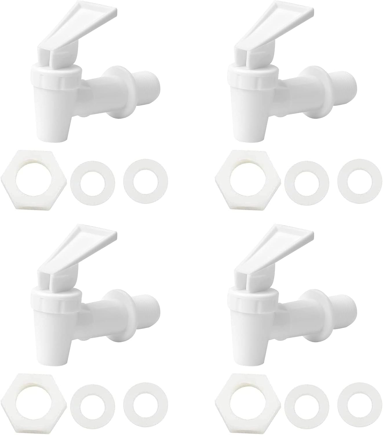 Ensemble De 4 Distributeurs De Boissons En Plastique – Robinet De Remplacement Pour Distributeur D'Eau – Convient Pour Boissons Chaudes Et Froides, Fût De Bière, Verre, Café, Jus, Fontaine À Boire, Th
