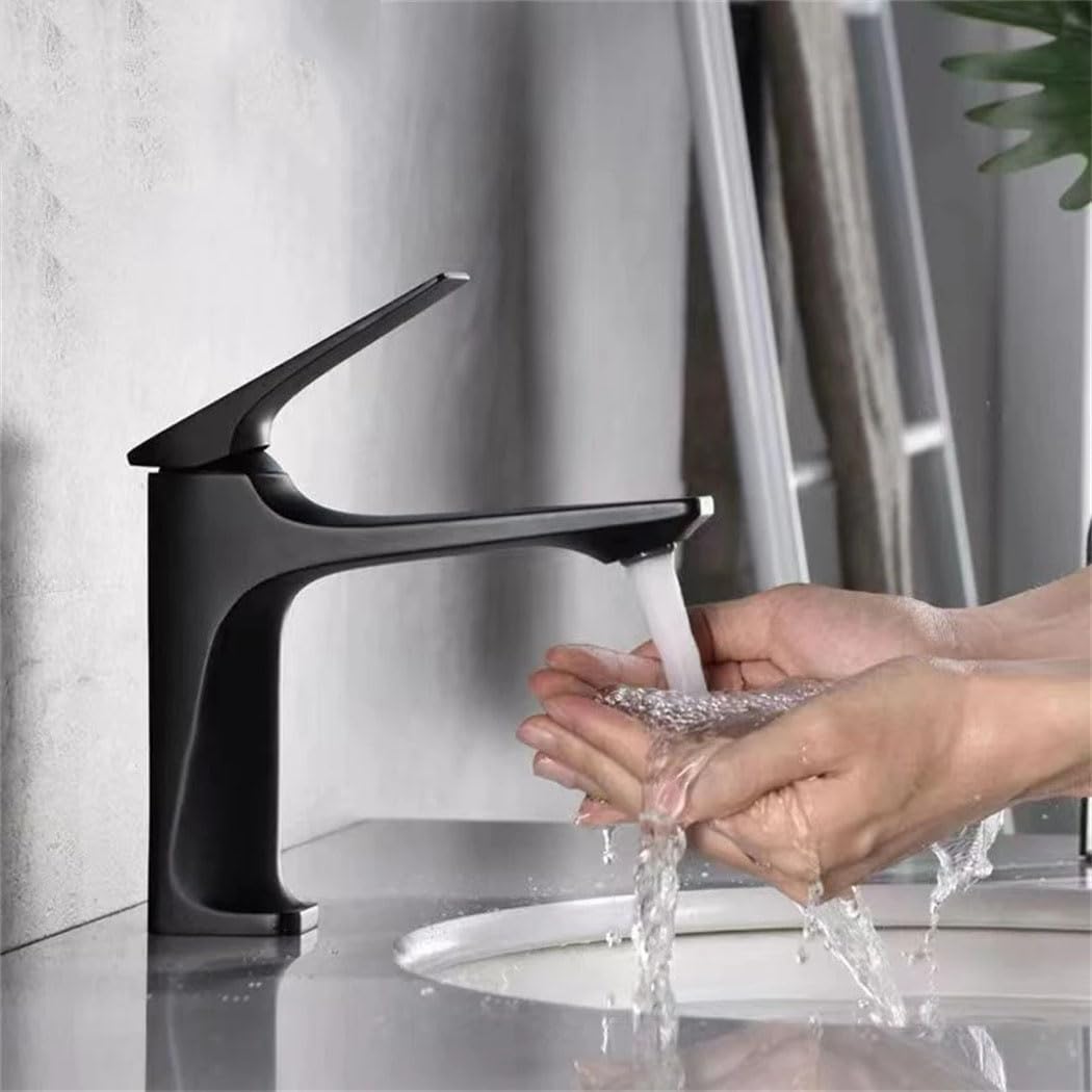 Robinet De Lavabo Moderne Avec Noyau En Laiton, Robinet De Lavabo À Levier Unique À Monter Sur Le Plan De Lavabo, Mélangeur Pour Eau Chaude Et Froide