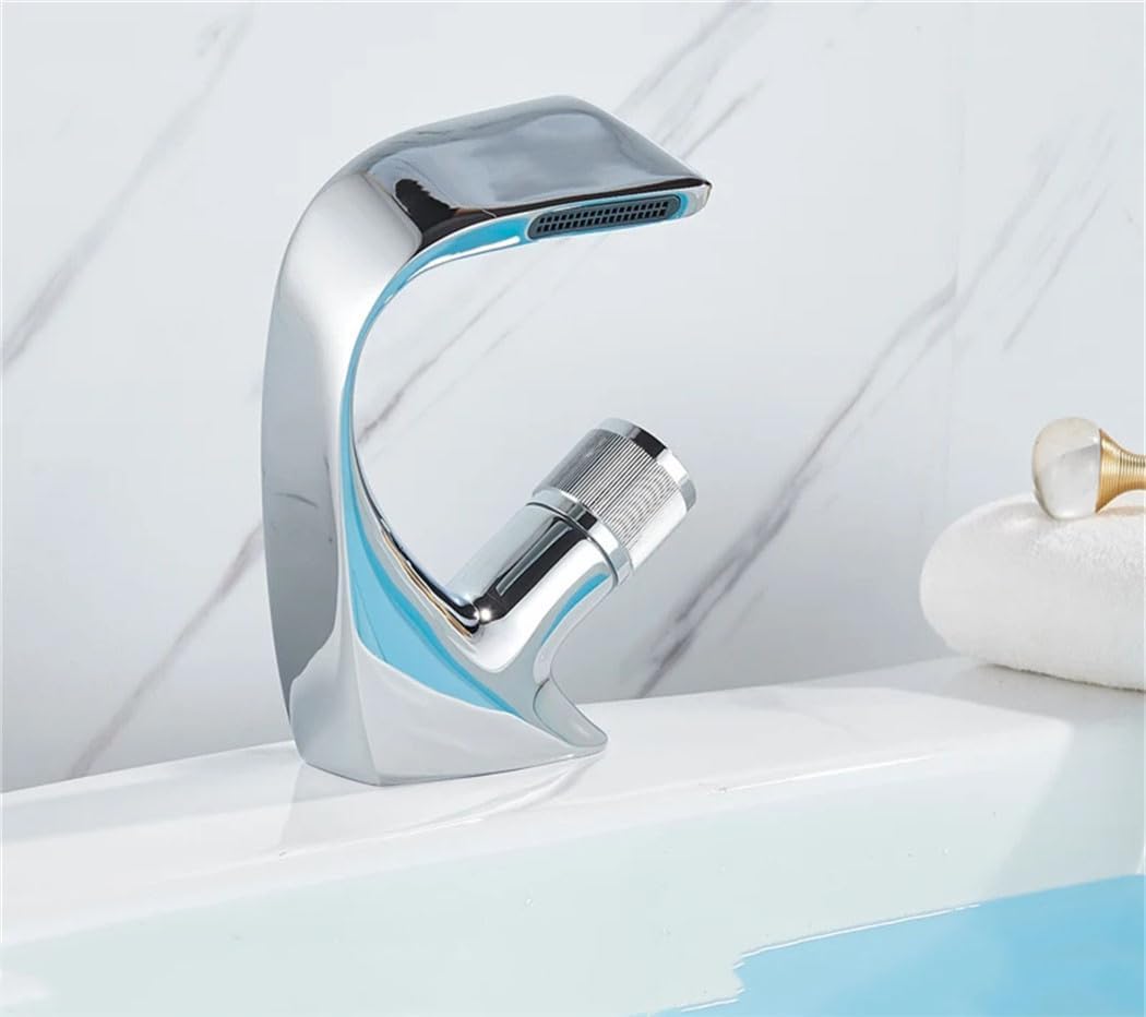 Robinet De Lavabo, Mélangeur Noir Pour Eau Chaude Et Froide, Robinet À Montage Monobloc, Chromé