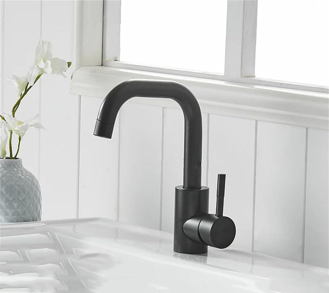 Robinet De Salle De Bain En Noir Mat, Robinet De Lavabo En Noir, Robinet De Cuisine À Levier Unique, Eau Chaude Et Froide, Robinet De Lavabo Crane.