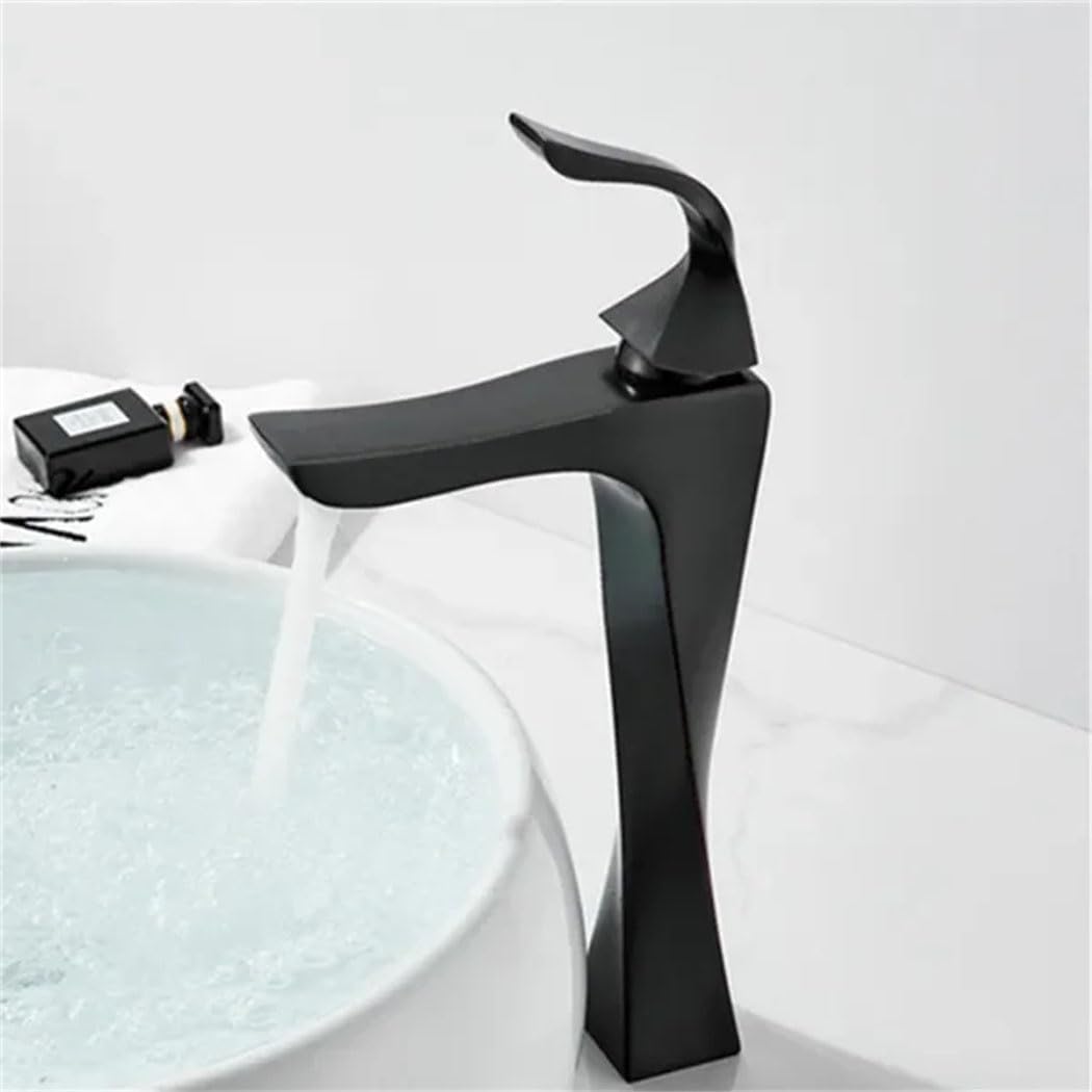Robinet De Lavabo En Noir Et Chrome, Robinet De Lavabo À Levier Unique, Robinets De Lavabo, Robinet De Lavabo, Mitigeur Eau Chaude-froide, Robinet