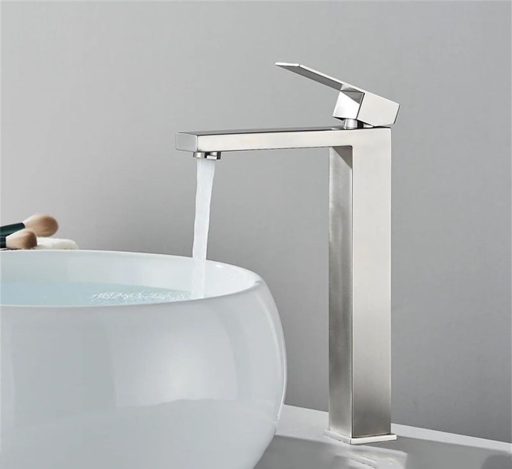 Robinet De Lavabo En Acier Inoxydable, Robinet De Lavabo À Poser, Mélangeur Pour Eau Chaude Et Froide, Robinet De Lavabo À Levier Unique.