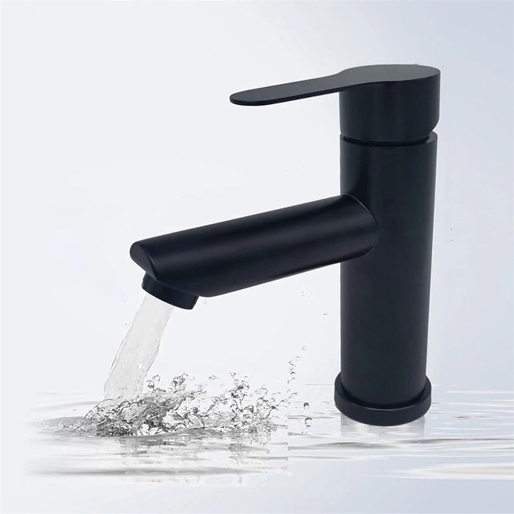 Robinet À Poser Pour Eau Chaude Et Froide, Robinet De Lavabo, Robinet De Lavabo En Noir Mat, Robinet De Lavabo Avec Bec