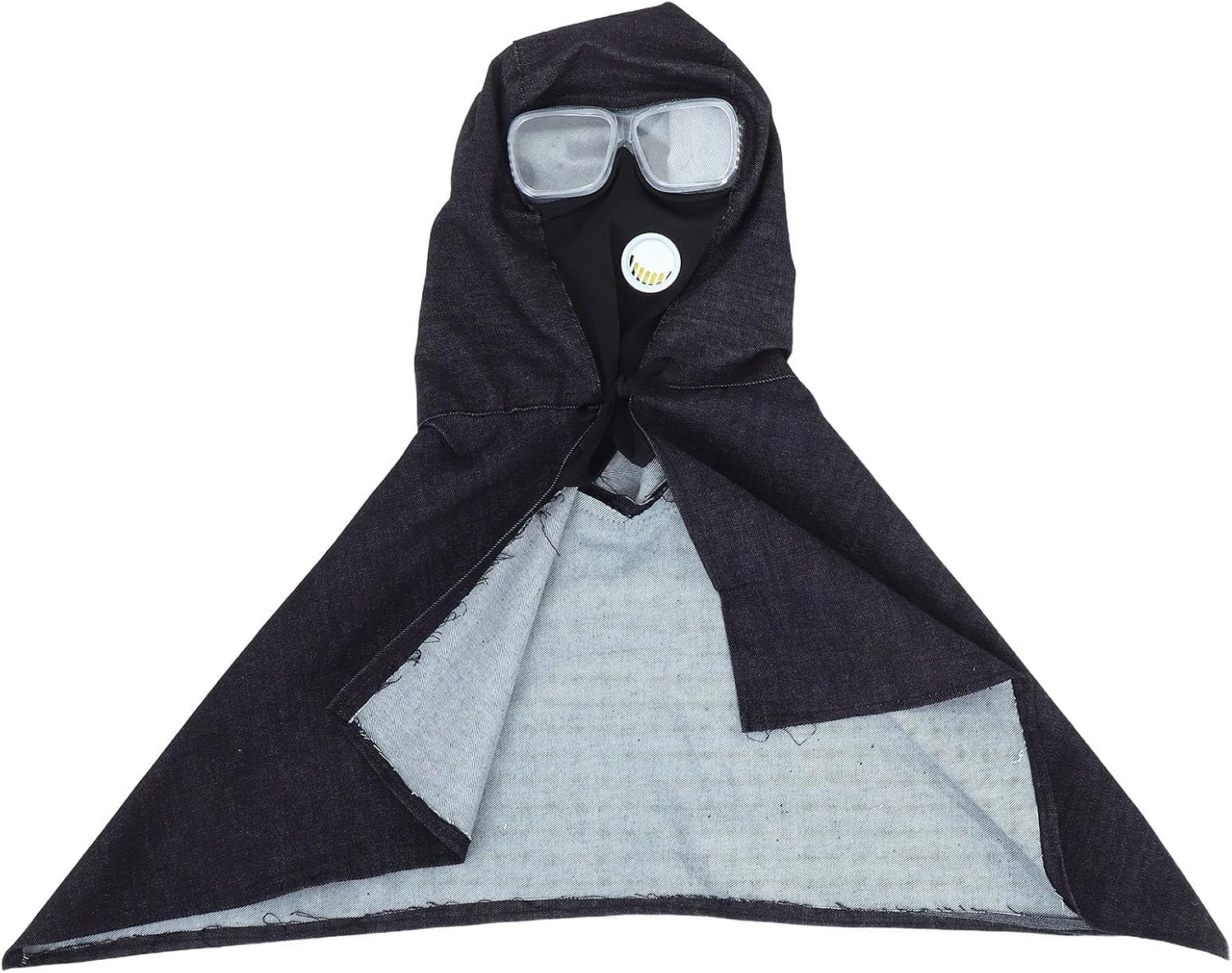 Cagoule En Denim Avec Lunettes De Protection Intégrées Pour Travaux De Sablage, Protection Contre La Poussière Et Le Vent, Style Écharpe Douce, Adaptée Aux Hommes Et Aux Femmes Lors De La Manipulation