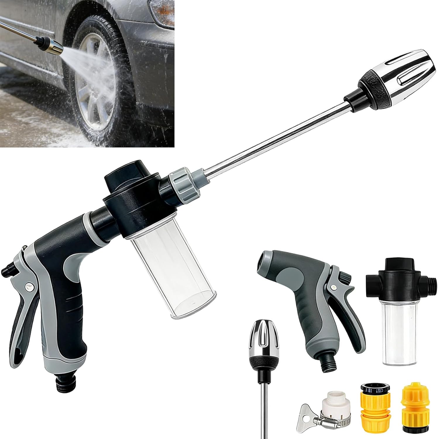 Pistolet À Pulvérisation Haute Pression Power Jet, Pistolet À Pulvérisation Haute Pression Pour Tuyaux De Jardin, 3 Modes De Pulvérisation, Pour Le Lavage De Voiture Et L'Arrosage Du Jardin