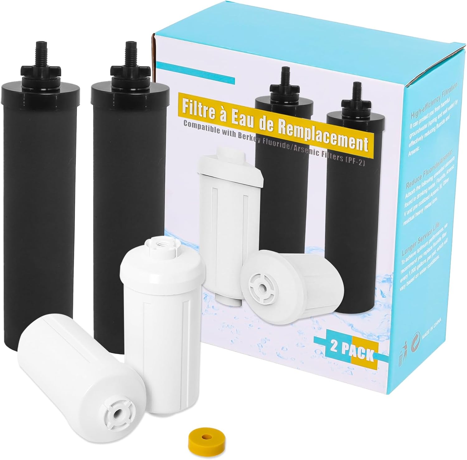 Filtre À Eau Compatible Avec La Cartouche Filtrante Autonettoyante Ber-key, L'Élément Filtrant Noir Et Le Filtre À Fluorure Pf.2. Compatible Avec La Collection Travelling Grand Royal Imperial Crown (e