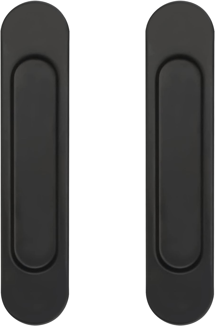 Lot De Poignées De Porte Coulissantes Ovales De 14,8 Cm, Autocollantes, Adaptées Aux Armoires, Fenêtres, Portes Coulissantes (noir)