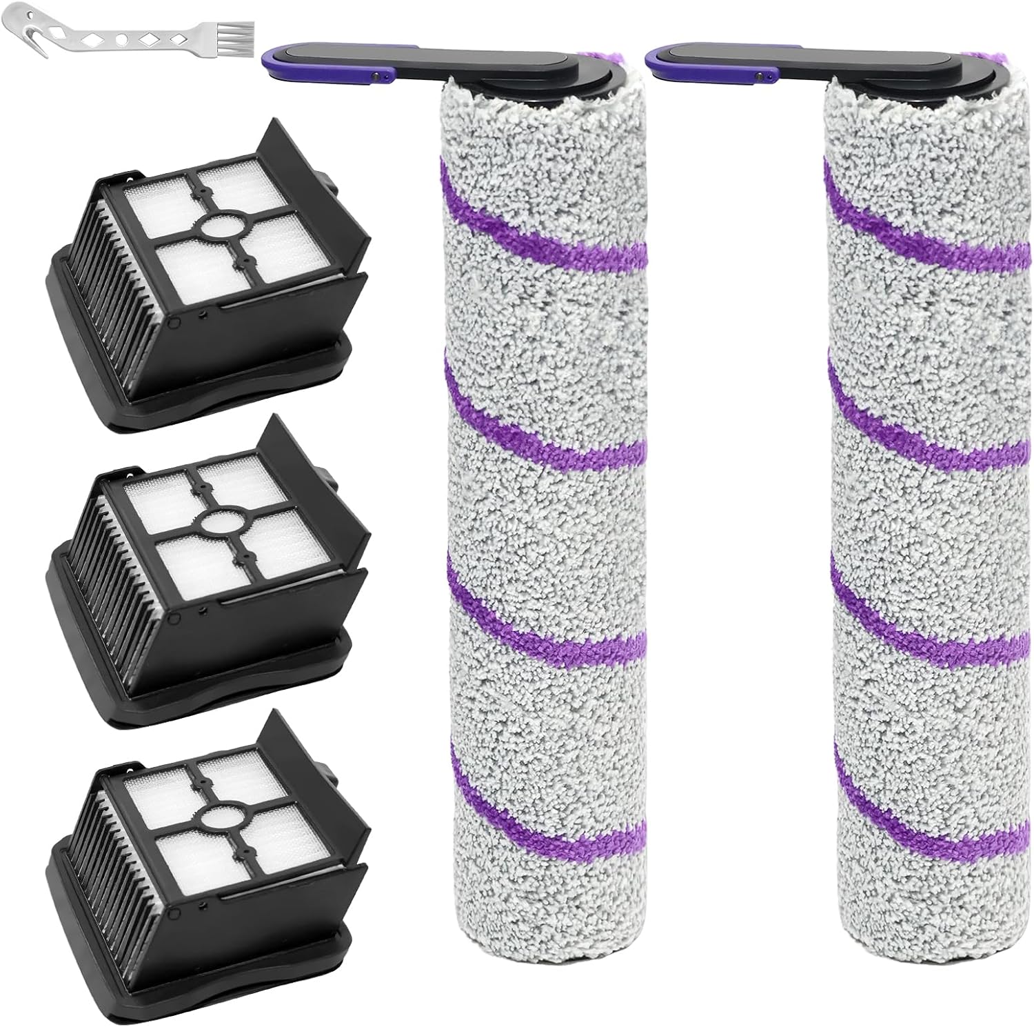 Accessoires Pour Aspirateur Eau Et Poussière Rowenta X-clean 10 / Narwal S20 Pro : Brosse Rotative Et Filtre De Rechange, 2 Brosses Rotatives, 3 Filtres Hepa Et 1 Brosse De Nettoyage.