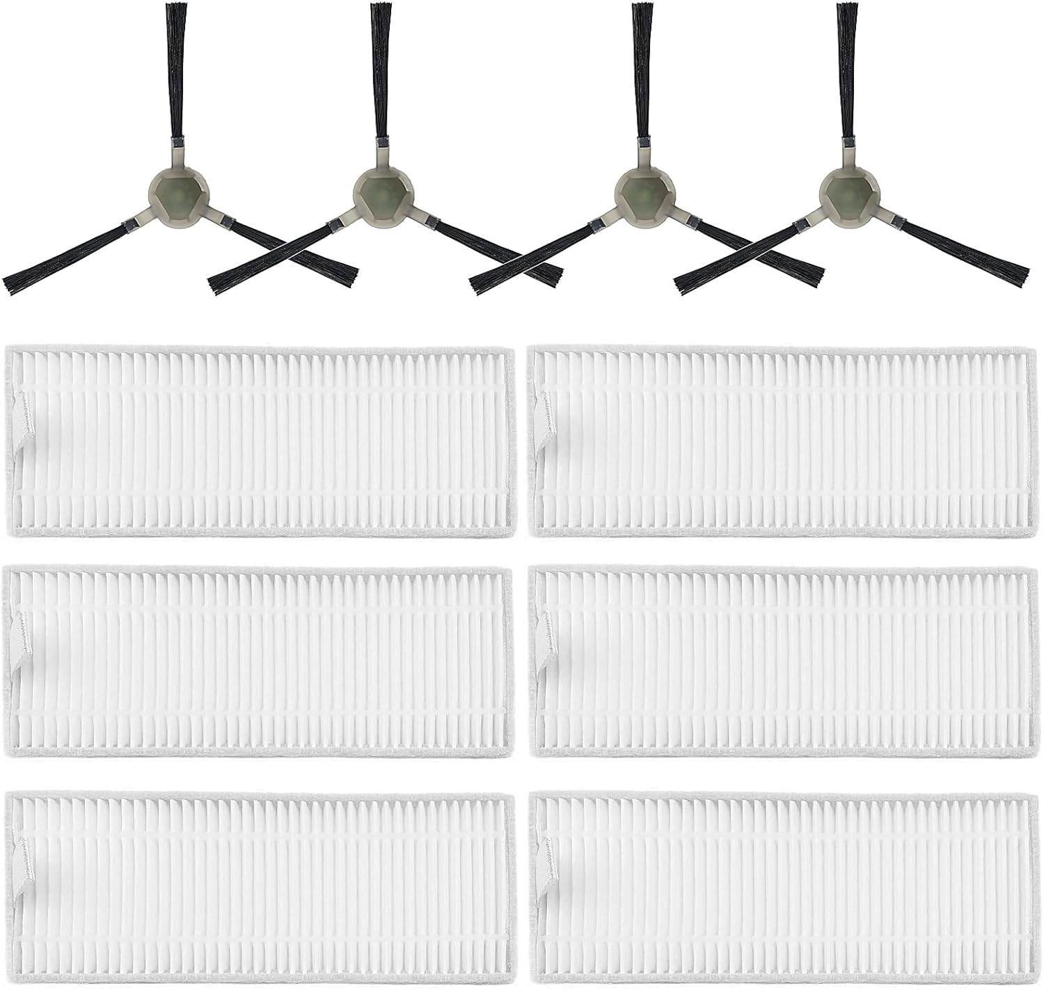 Pièces Détachées Et Accessoires Pour Aspirateurs Lefant M210, M210s, M210b, M210p, M213 Et M213s, Pour Aspirateurs Okp Life K2, K3, K3a, K4 Et K5 : 6 Filtres Hepa, 4 Brosses Latérales.