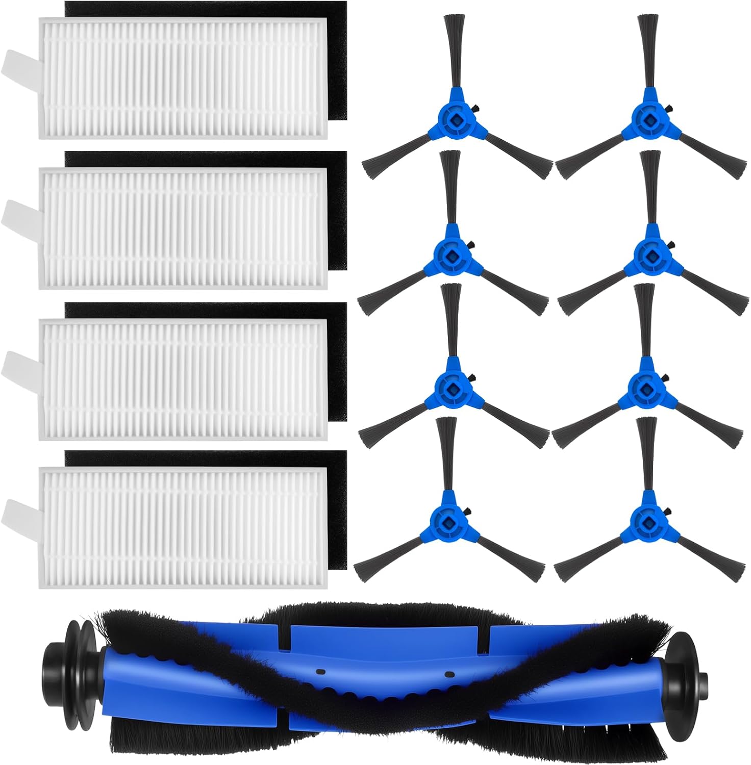 Kit De Filtres À Rouleaux Latéraux Pour Aspirateurs Robots Eufy Robovac 11s 15t 30 30c 15c 12 25c 35c, Bagotte Bg600 Bg600 Max Bg700 Bg800, Imartine C800 D900 D900c Et Deenkee Dk600