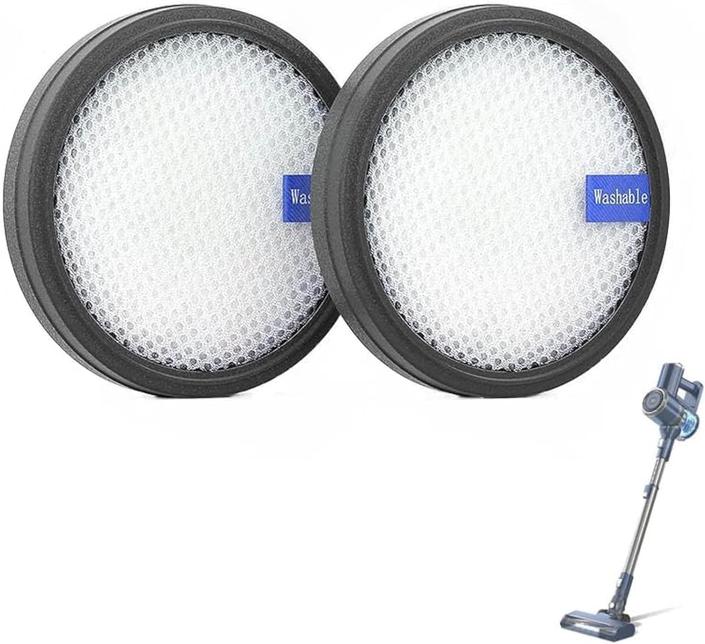 Lot De 2 Filtres Hepa De Rechange Lavables Pour Les Aspirateurs Sans Fil Prettycare W200, W300 Et W400