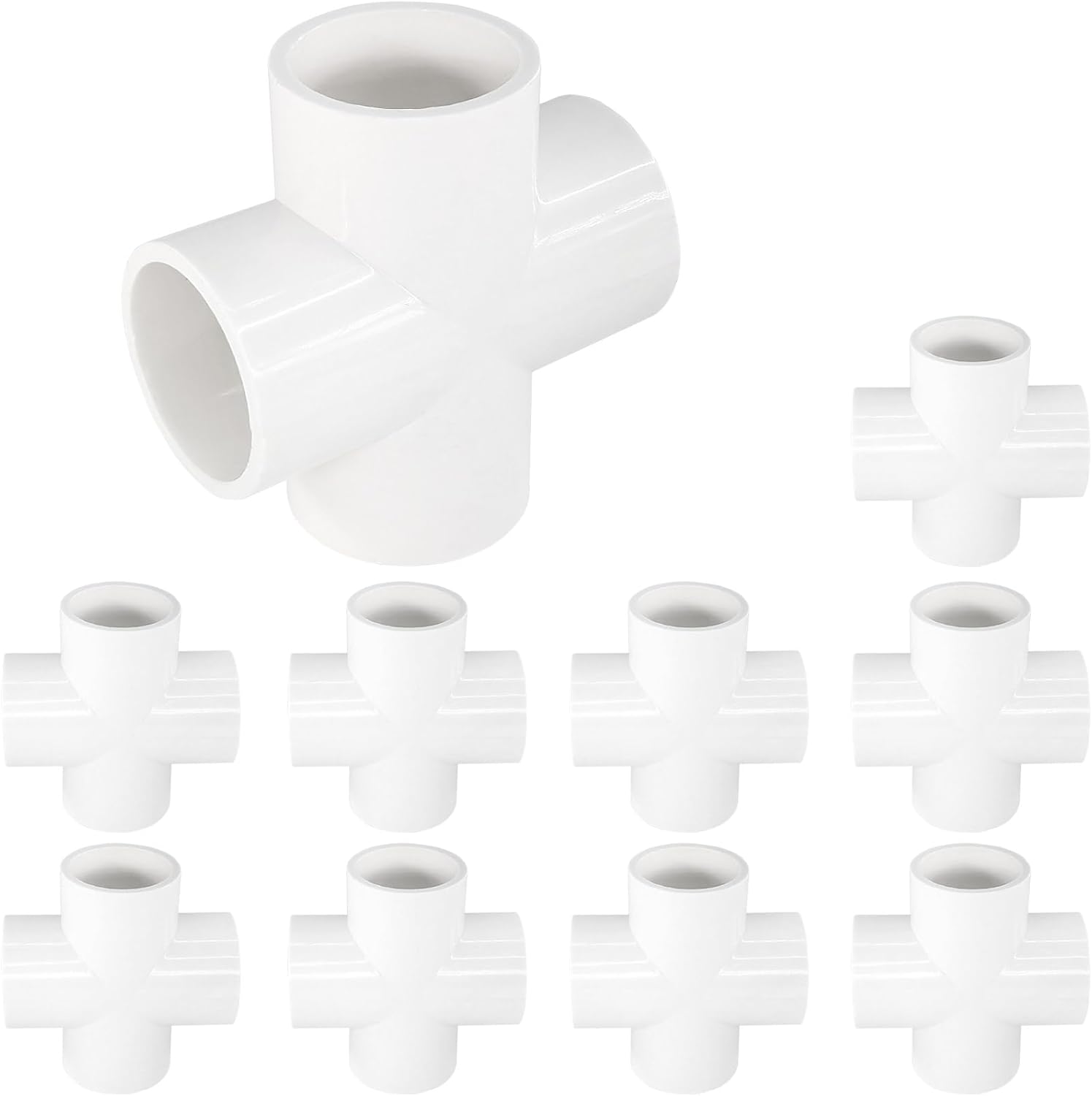 Emballage De 10 Raccords Pvc À 4 Voies De 32 Mm Pour Serres Et Meubles