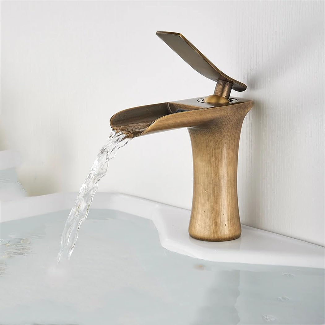 Robinet De Lavabo En Chrome Blanc, Robinet Surélevé Avec Fonction Cascade, Robinet À Levier Unique, Robinet D'Eau Chaude Et Froide