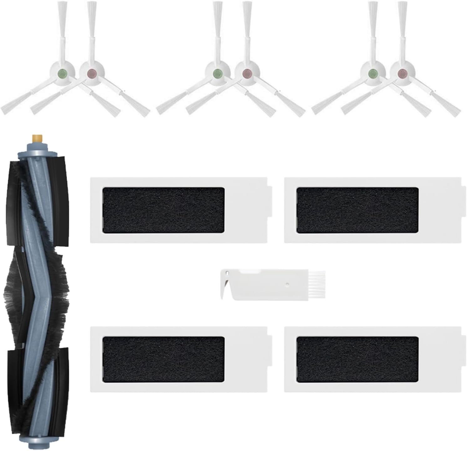 Lot De 12 Brosses Et Filtres Pour Aspirateurs Ecovacs Deebot T20 Omni T20e Omni