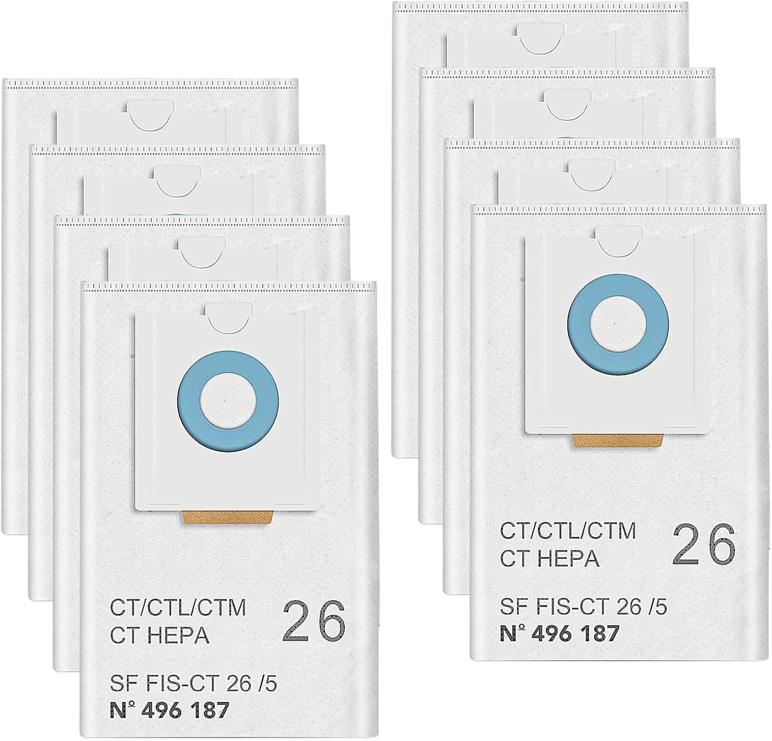 Lot De 8 Sacs D'Aspirateur Compatibles Avec Les Aspirateurs Festool Selfclean Ct 26/ctm 26 E/ctl 26e Cleantec Serie Sc Fis-ct 26/5